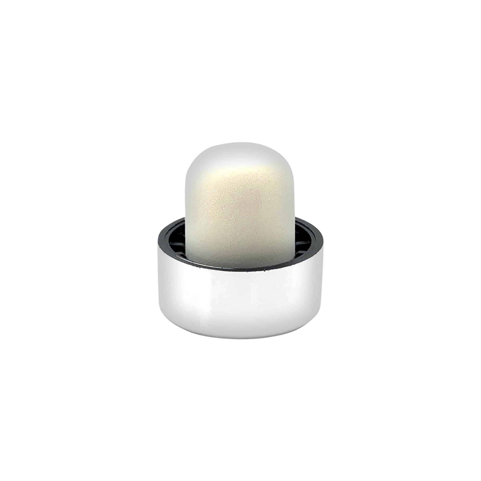 Dopkurk, 19 mm, kunststof, zilver, voor monding: kurk