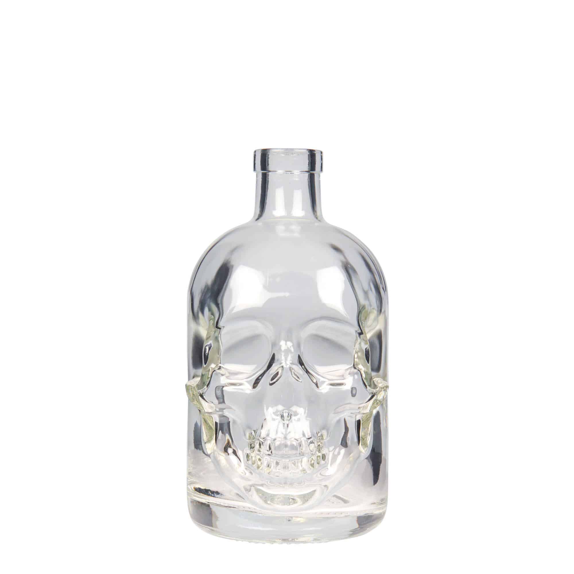 Glazen fles 'Doodskop', 500 ml, monding: kurk Glazen fles 'Doodskop', 500 ml, monding: kurk