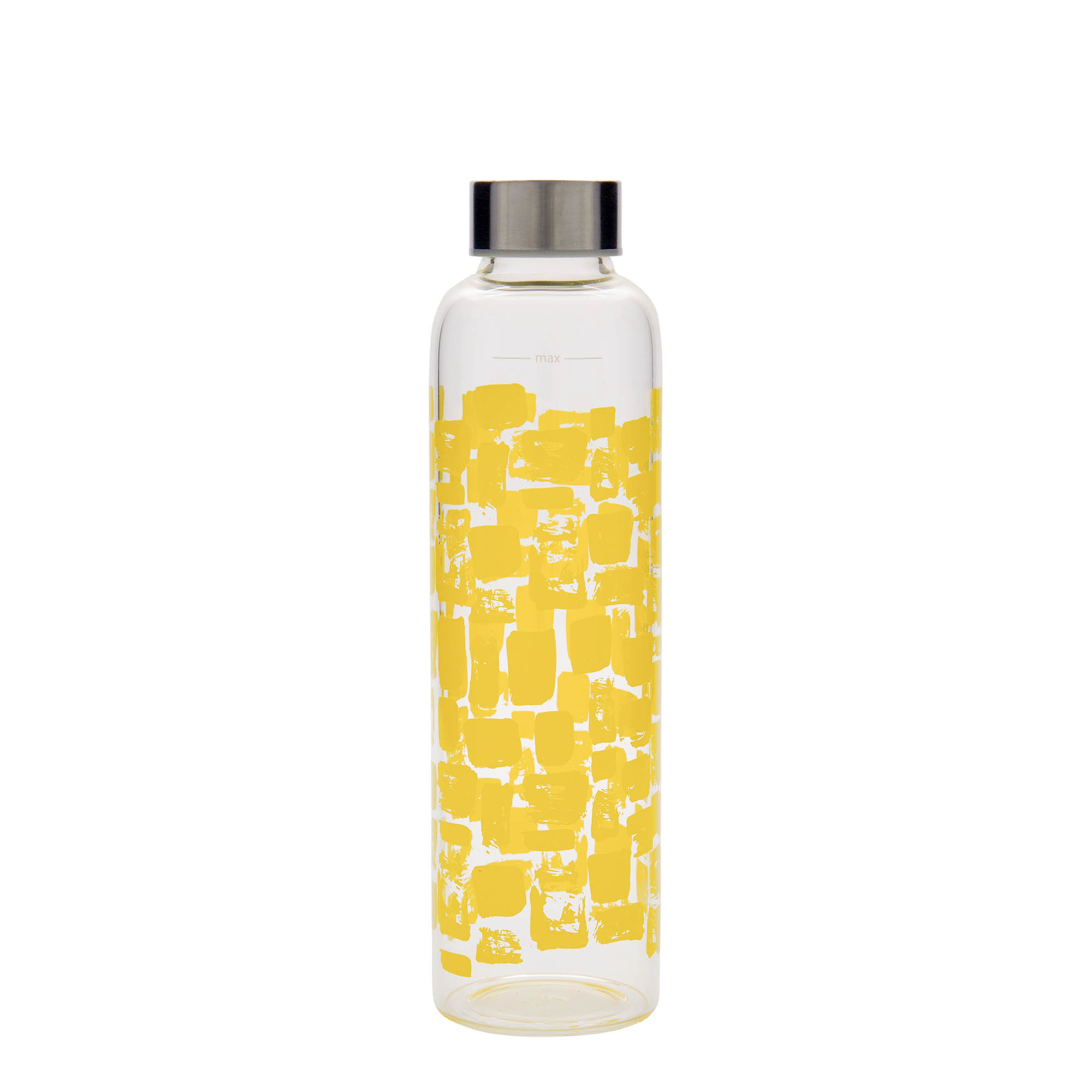 Drinkfles 'Perseus', 500 ml, motief: Gele rechthoeken, monding: schroefsluiting Drinkfles 'Perseus', 500 ml, motief: Gele rechthoeken, monding: schroefsluiting