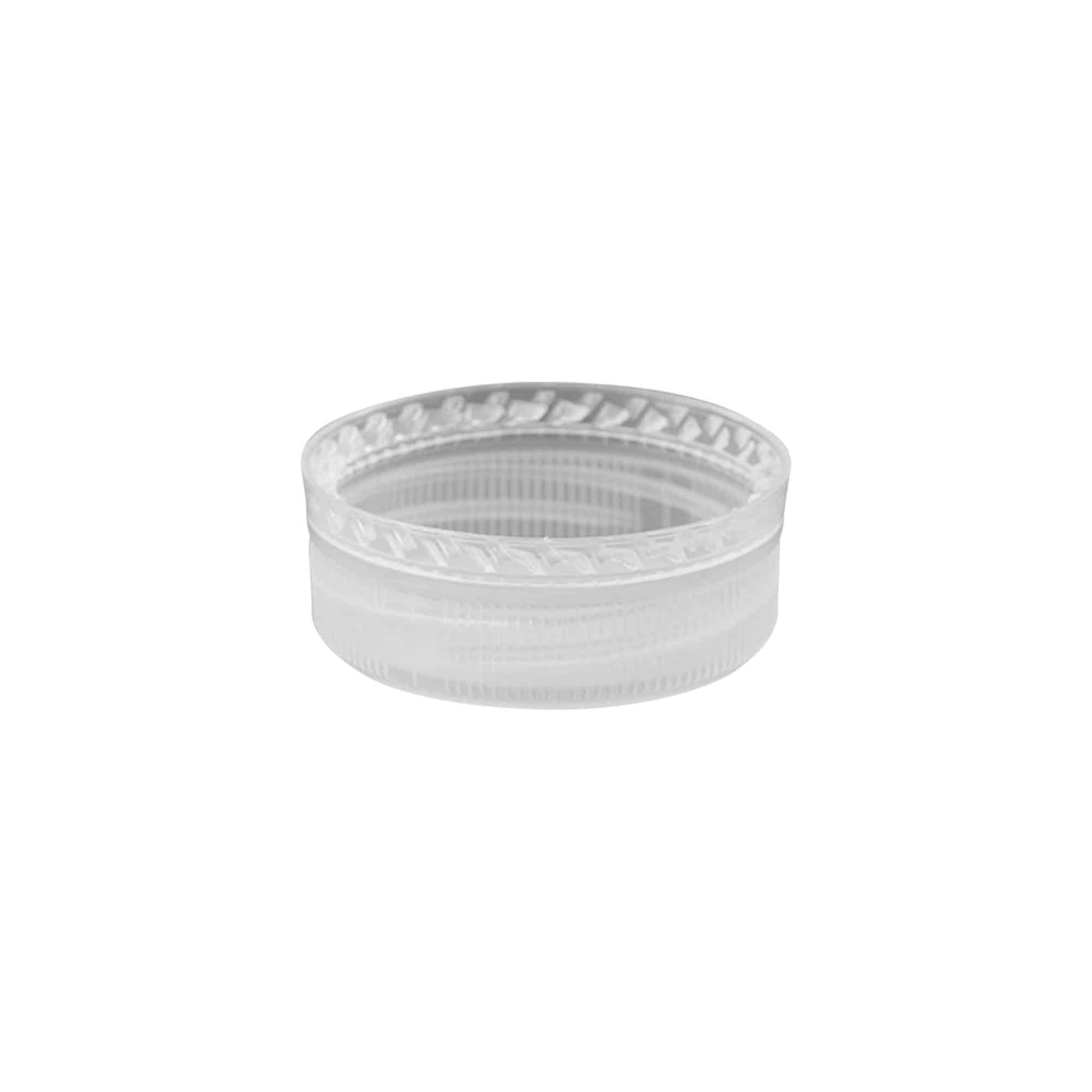 Schroefsluiting tweestartschroefdraad, PE-kunststof, wit, voor monding: pet, 38 mm