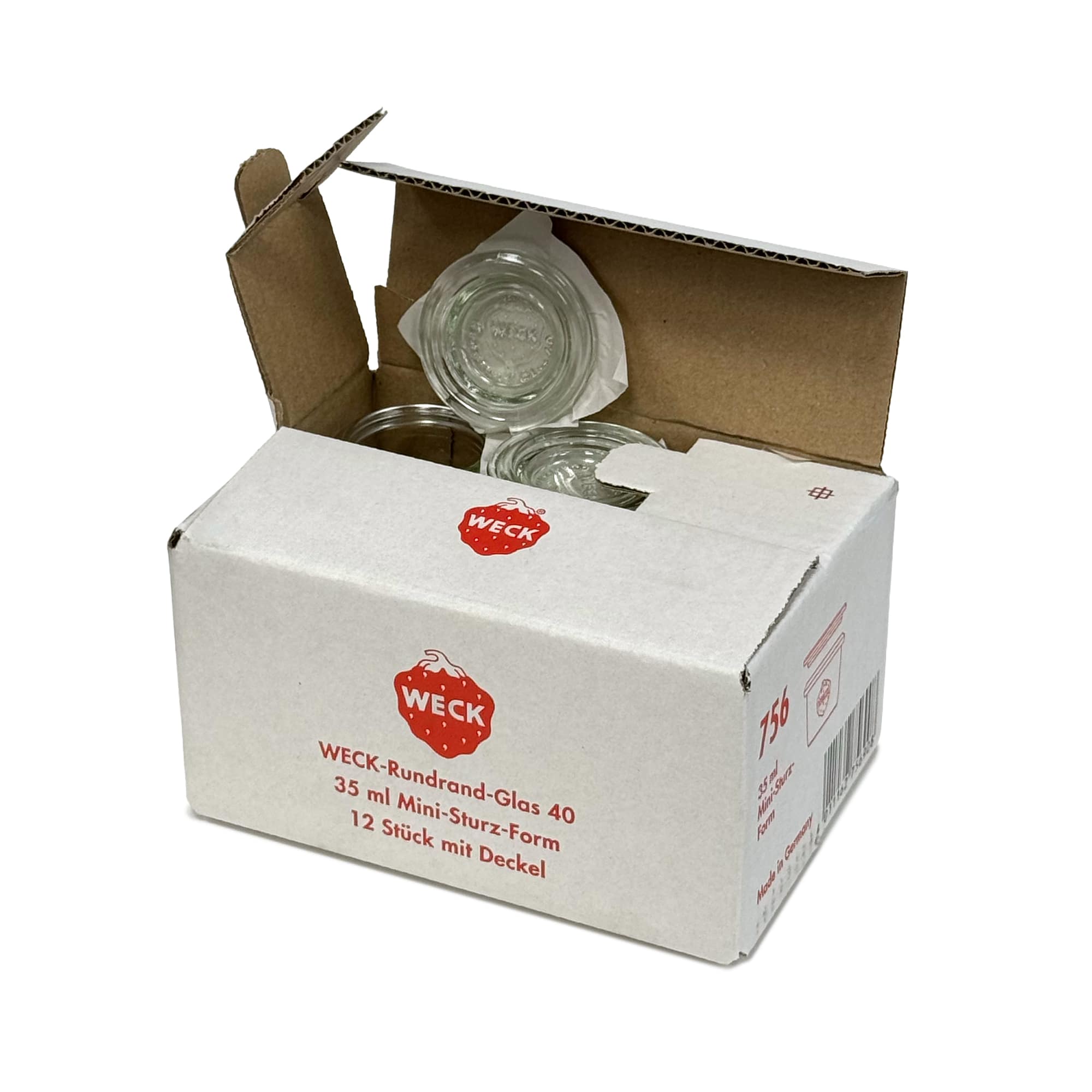 12x 35 ml WECK-stortglas met glazen deksel RR 40