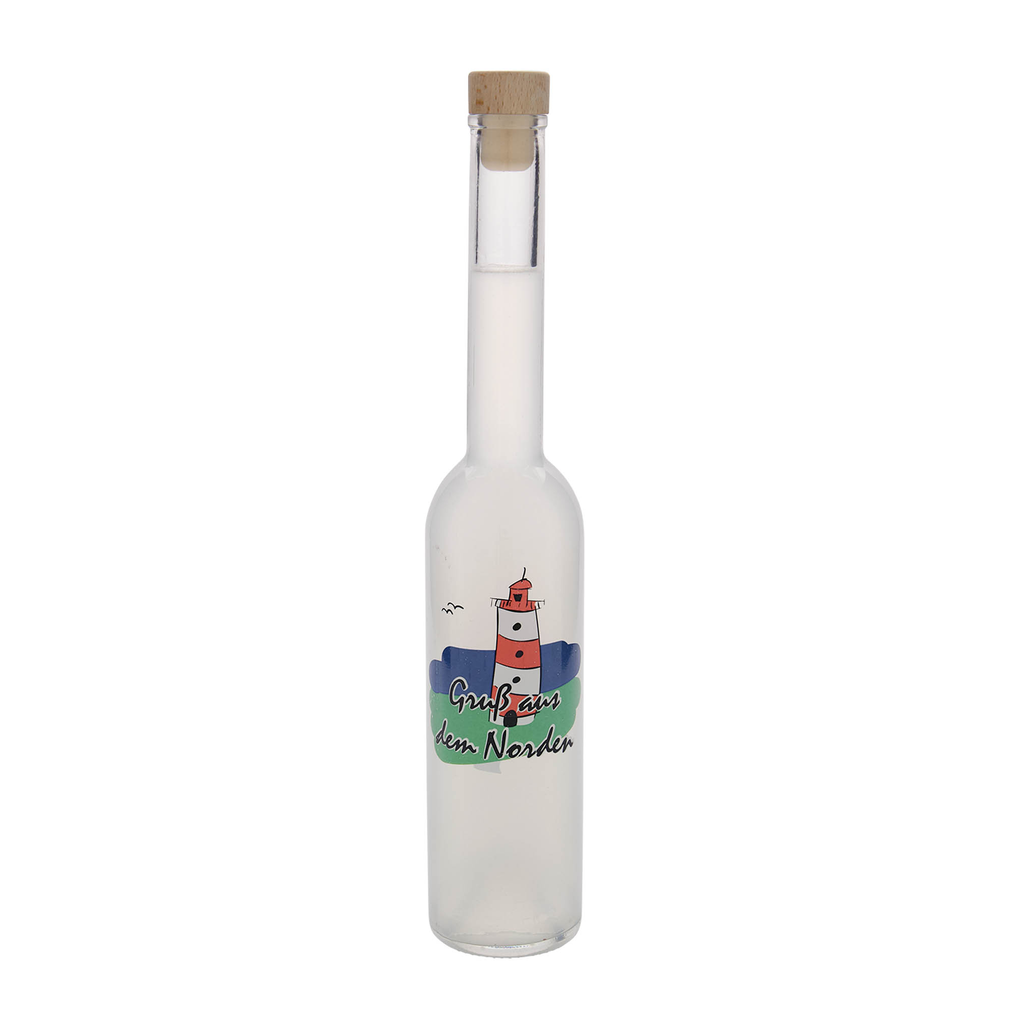Bouteille en verre 350 ml 'Opera', motif : nord, bouchage: bouchon