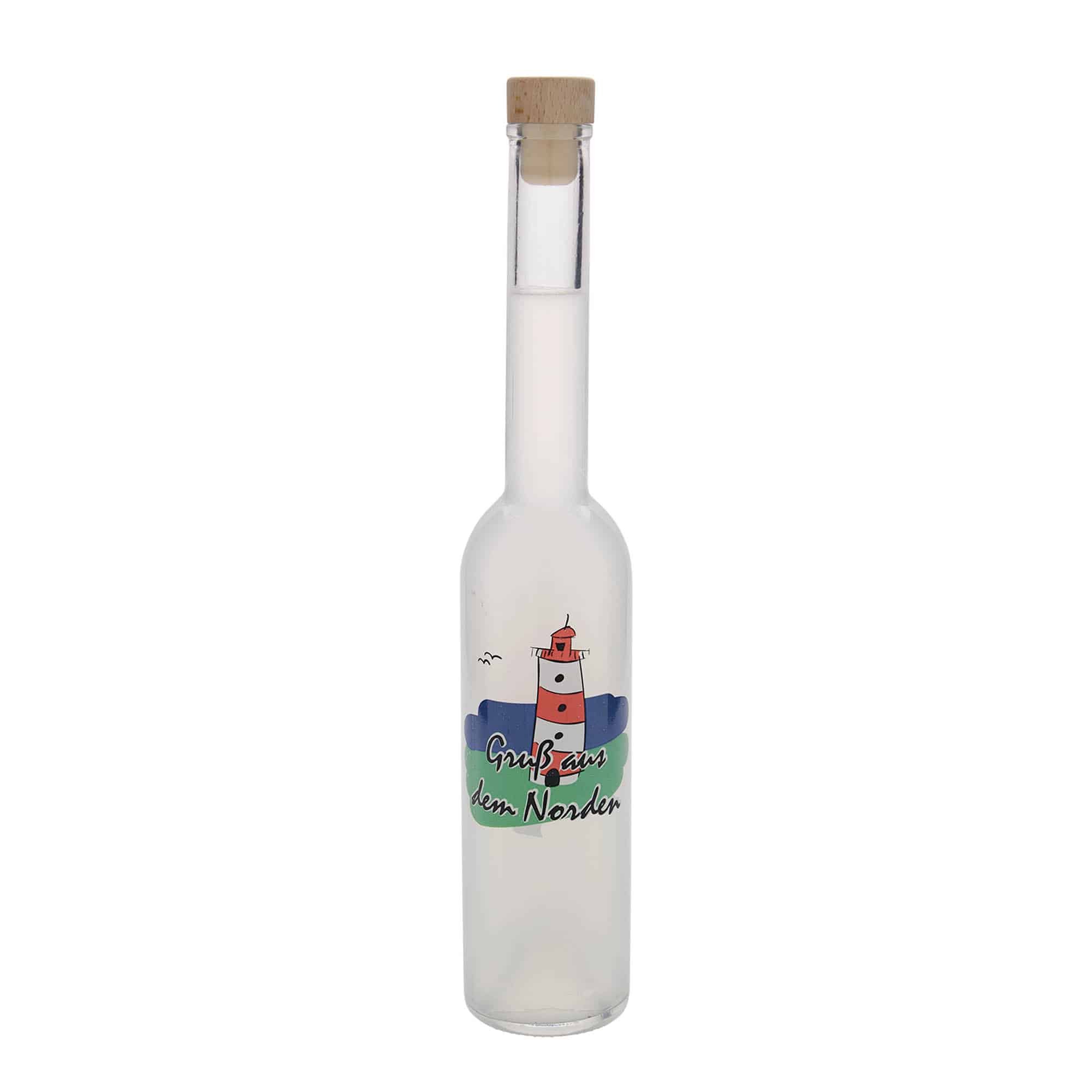 Bouteille en verre 350 ml 'Opera', motif : nord, bouchage: bouchon