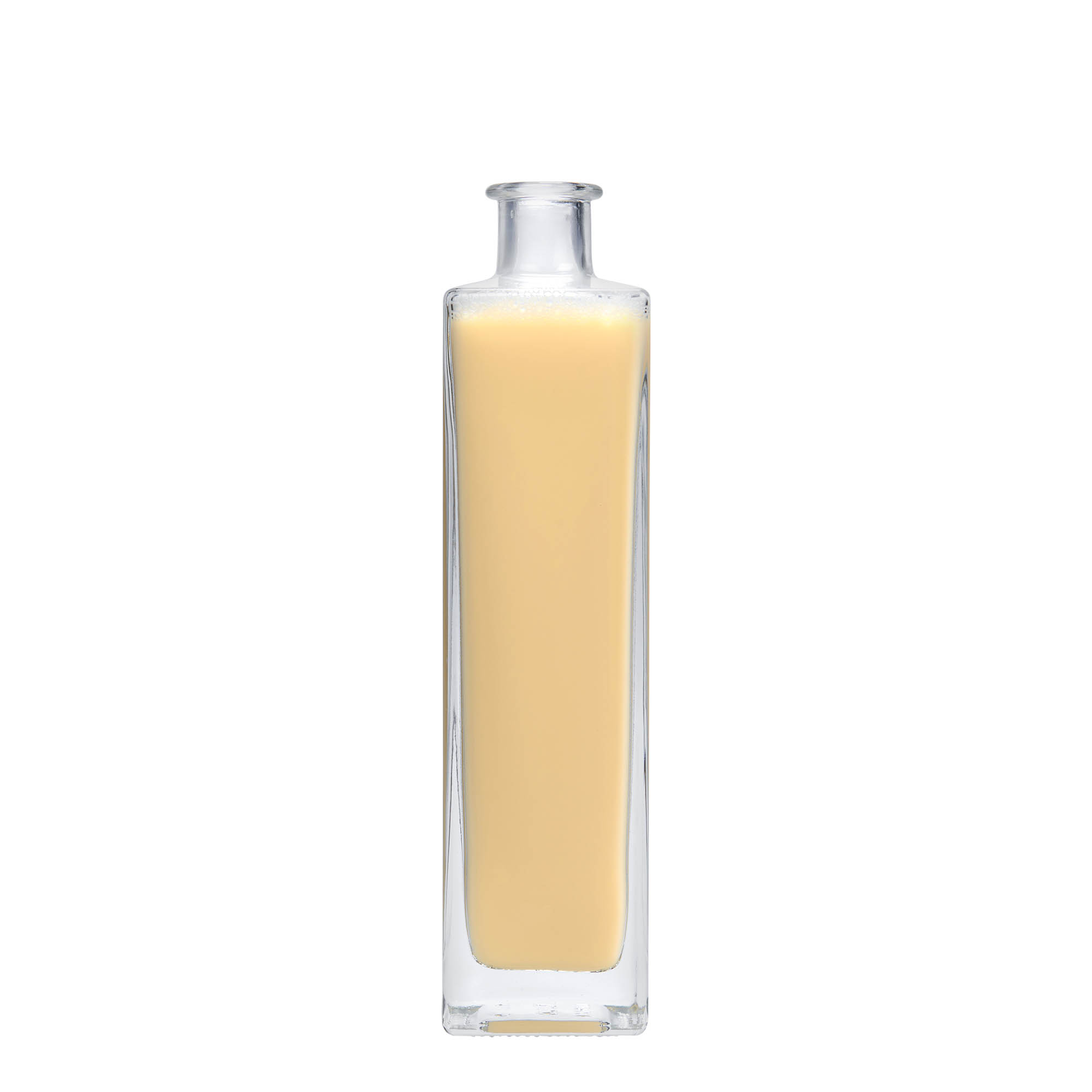 Glazen fles 'Rafaello', 500 ml, vierkant, monding: kurk Glazen fles 'Rafaello', 500 ml, vierkant, monding: kurk