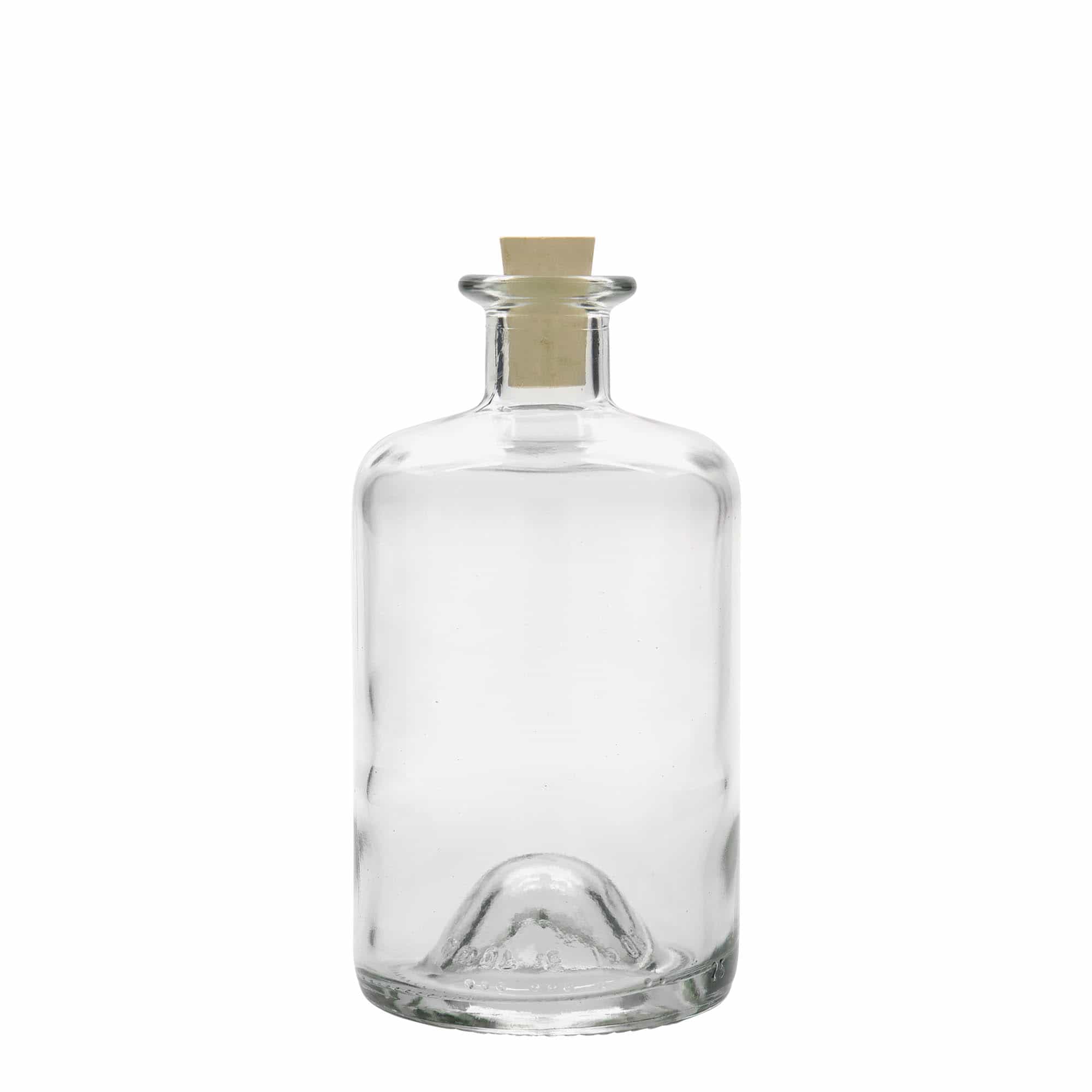 Bouteille en verre apothicaire 500 ml, bouchage: bouchon