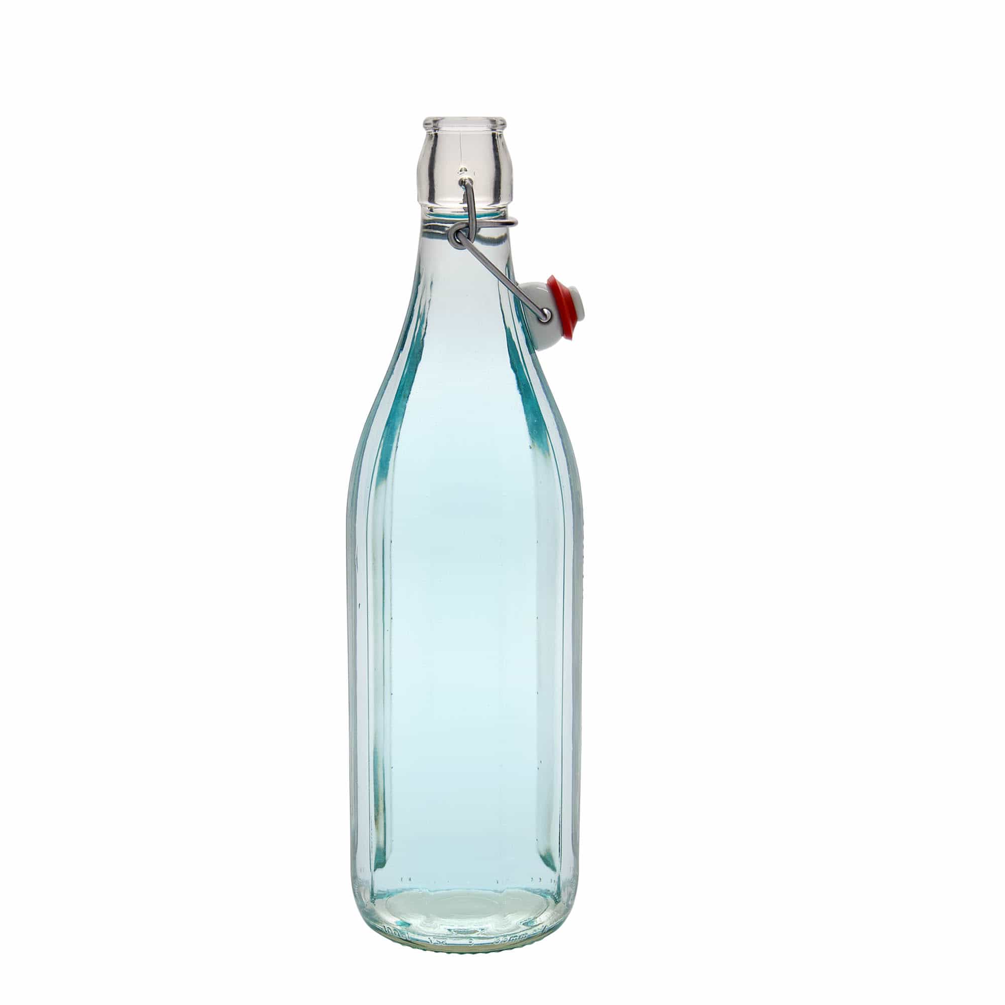 Bouteille en verre 1 000 ml « Bravo », décagonale, bouchage: bouchon mécanique