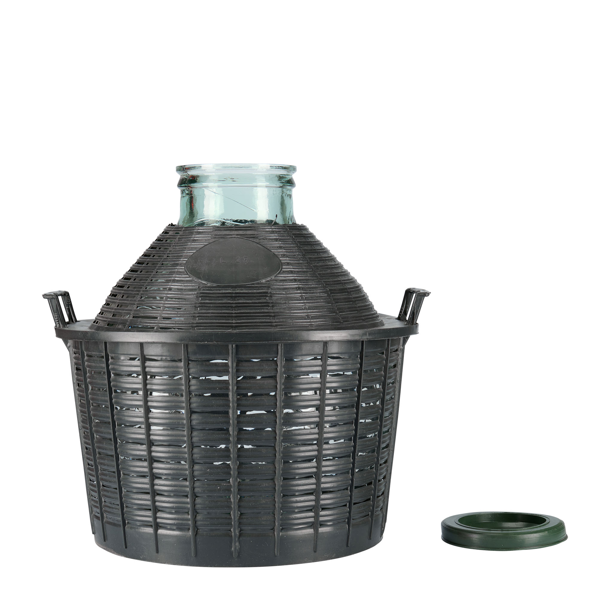 Dame-jeanne 25 l à col large, verre, bouchage: couvercle cloche Dame-jeanne 25 l à col large, verre, bouchage: couvercle cloche