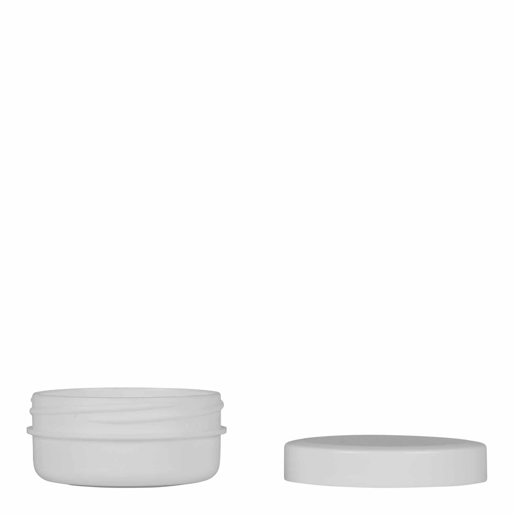 Plastic pot 'White Line', 12 ml, PP, wit, monding: schroefsluiting