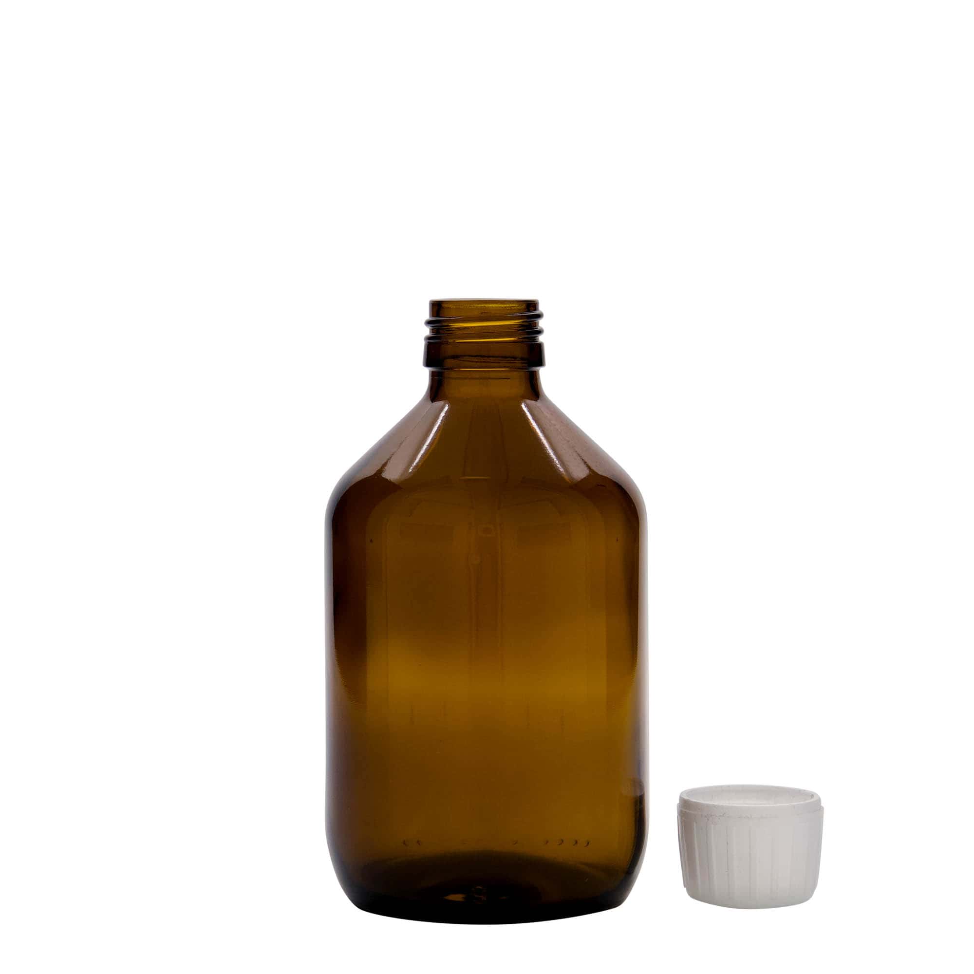 Flacon pharmaceutique 300 ml, brun, verre, bouchage: PP 28