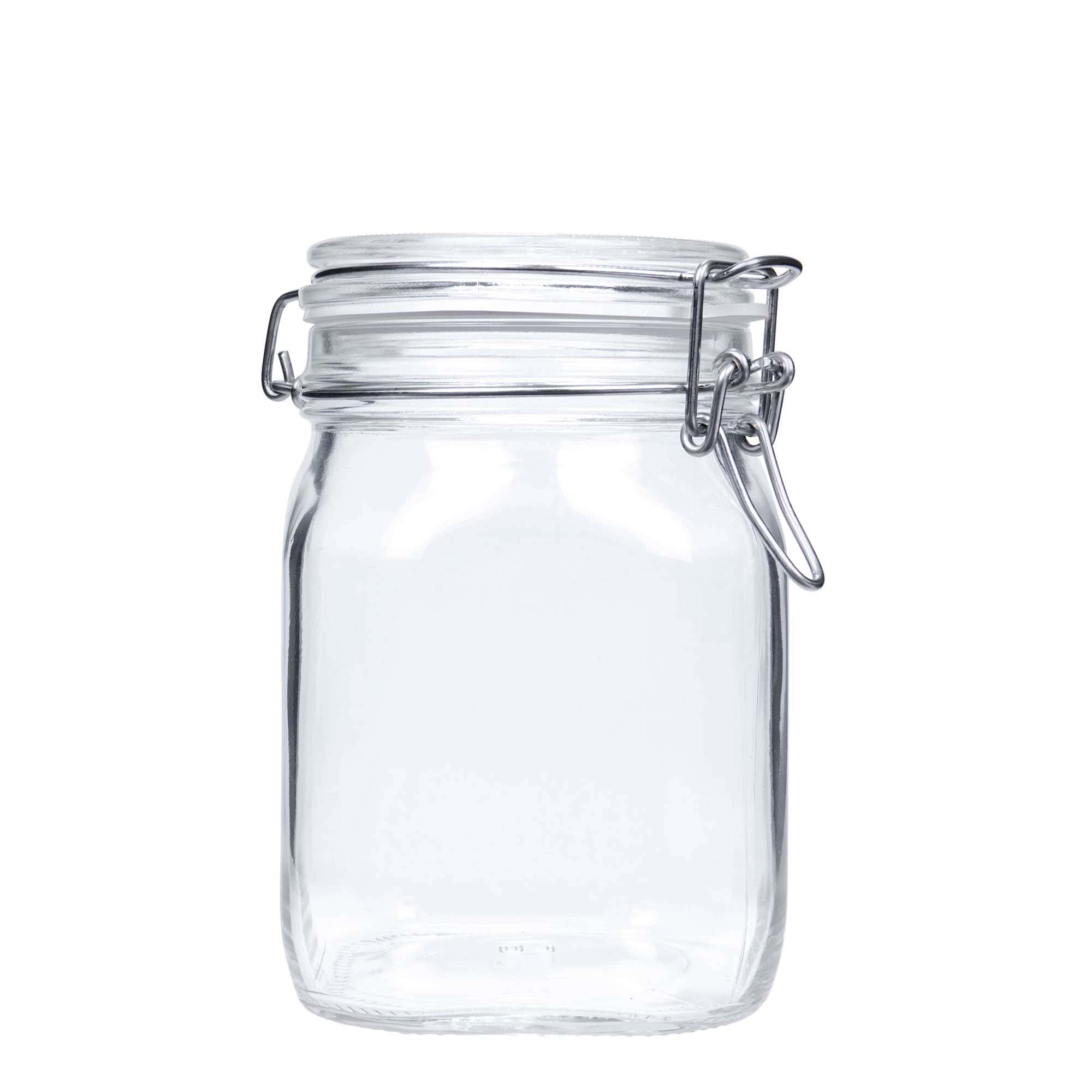 Pot met beugelsluiting 'Fido', 1000 ml, vierkant, monding: beugelsluiting Pot met beugelsluiting 'Fido', 1000 ml, vierkant, monding: beugelsluiting