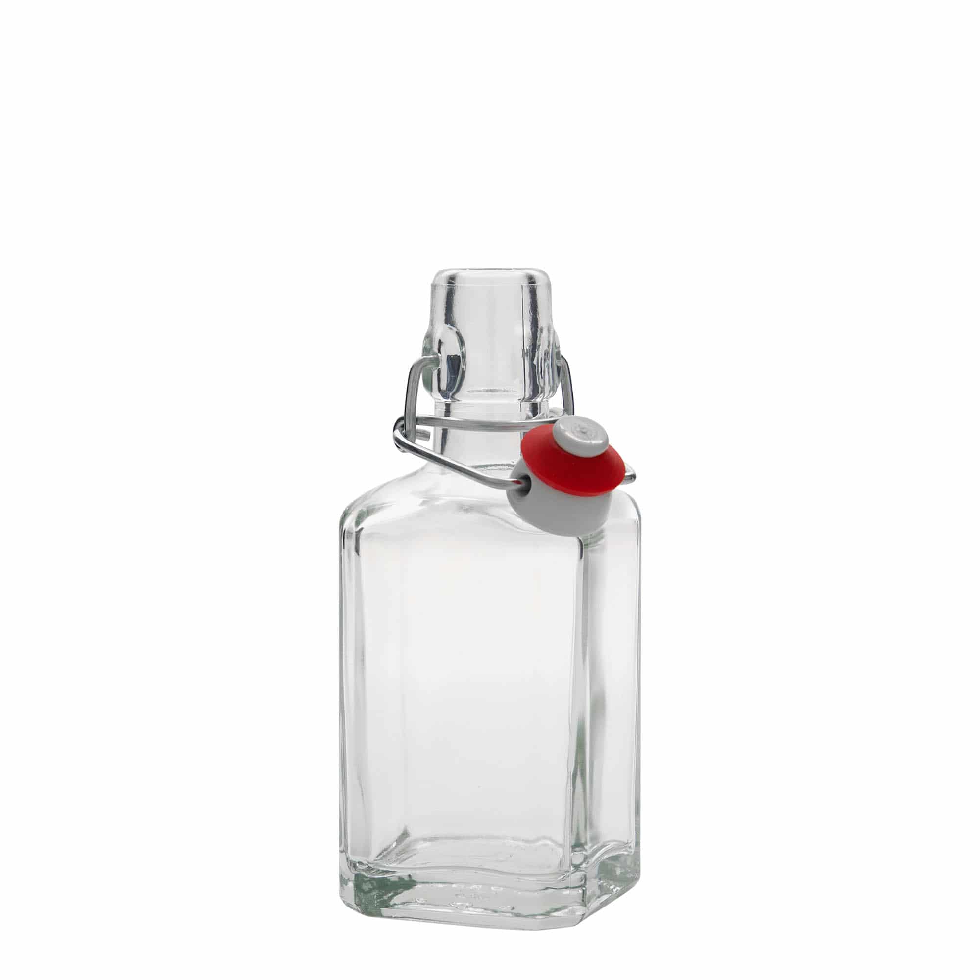 Glazen fles 'Rialto', 250 ml, vierkant, monding: beugelsluiting
