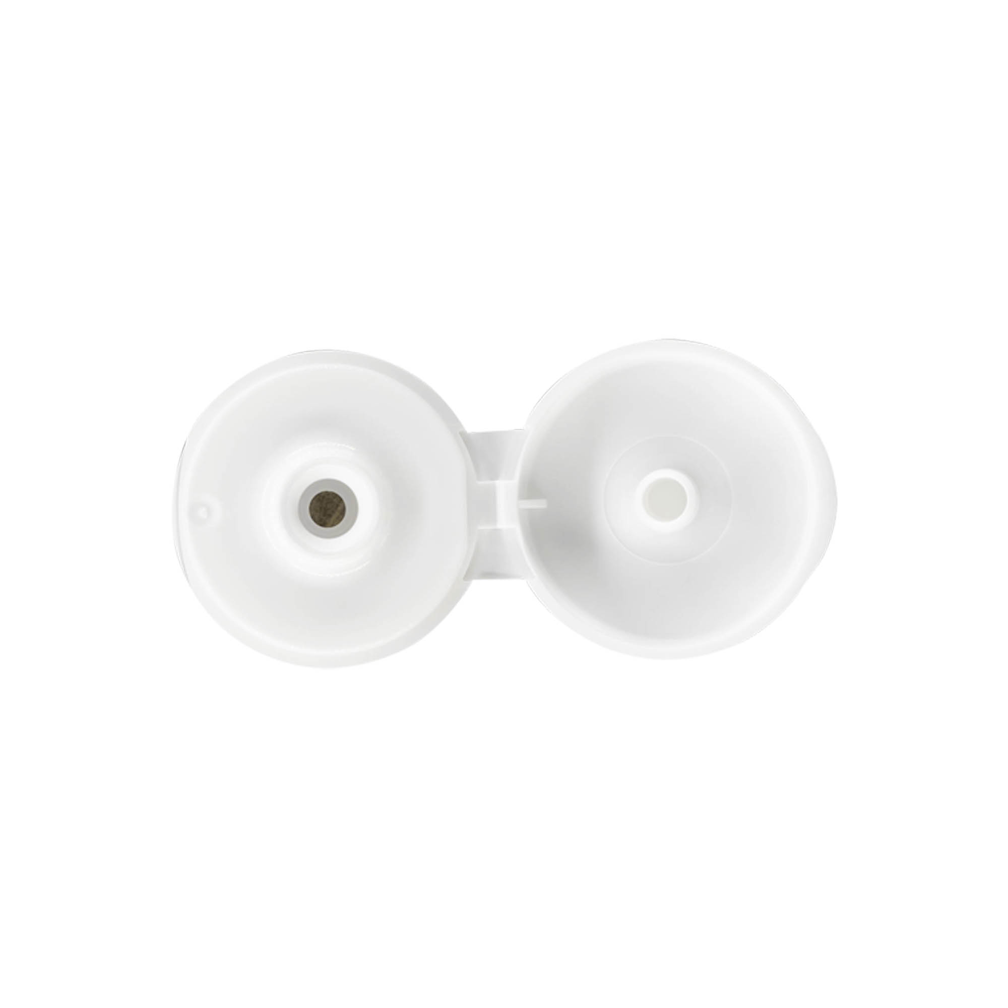 Bouchon à vis avec charnière, plastique PP blanc, pour goulot : 24/410