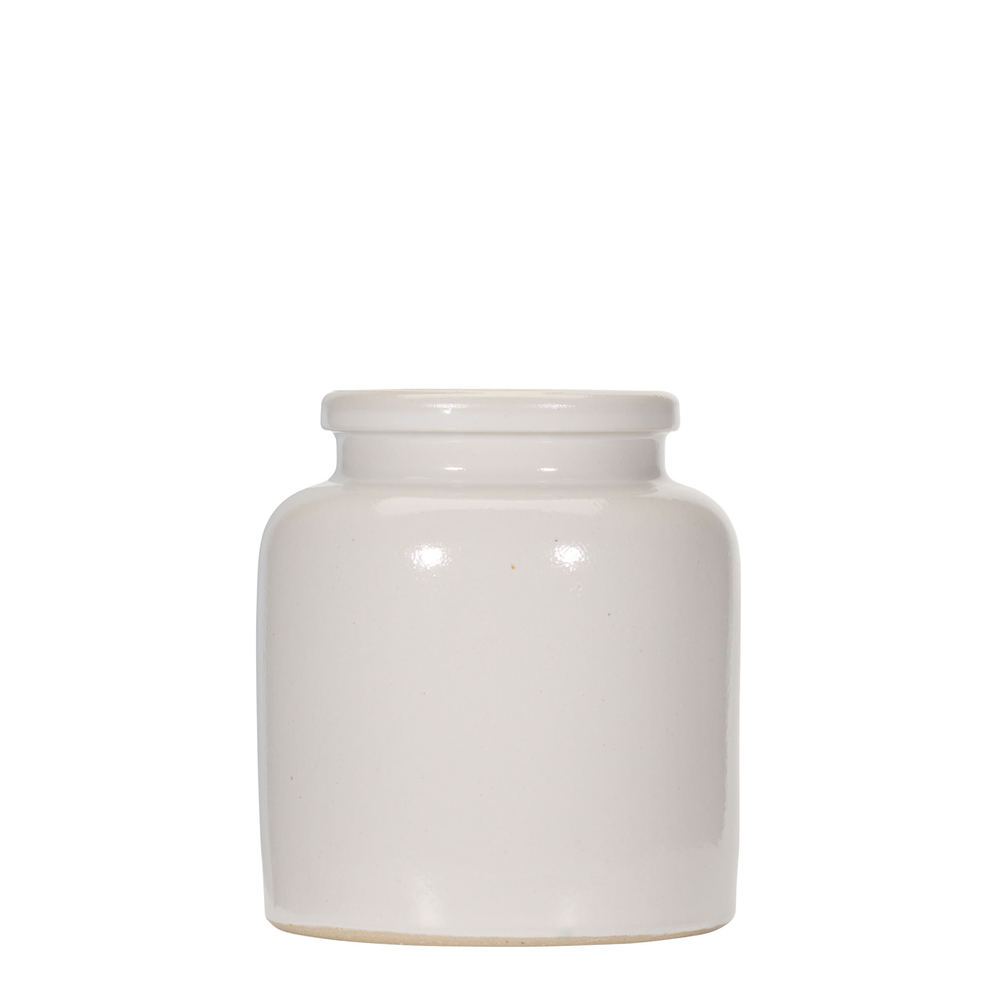 Steengoed pot, 270 ml, keramiek, wit, monding: stulpdeksel Steengoed pot, 270 ml, keramiek, wit, monding: stulpdeksel
