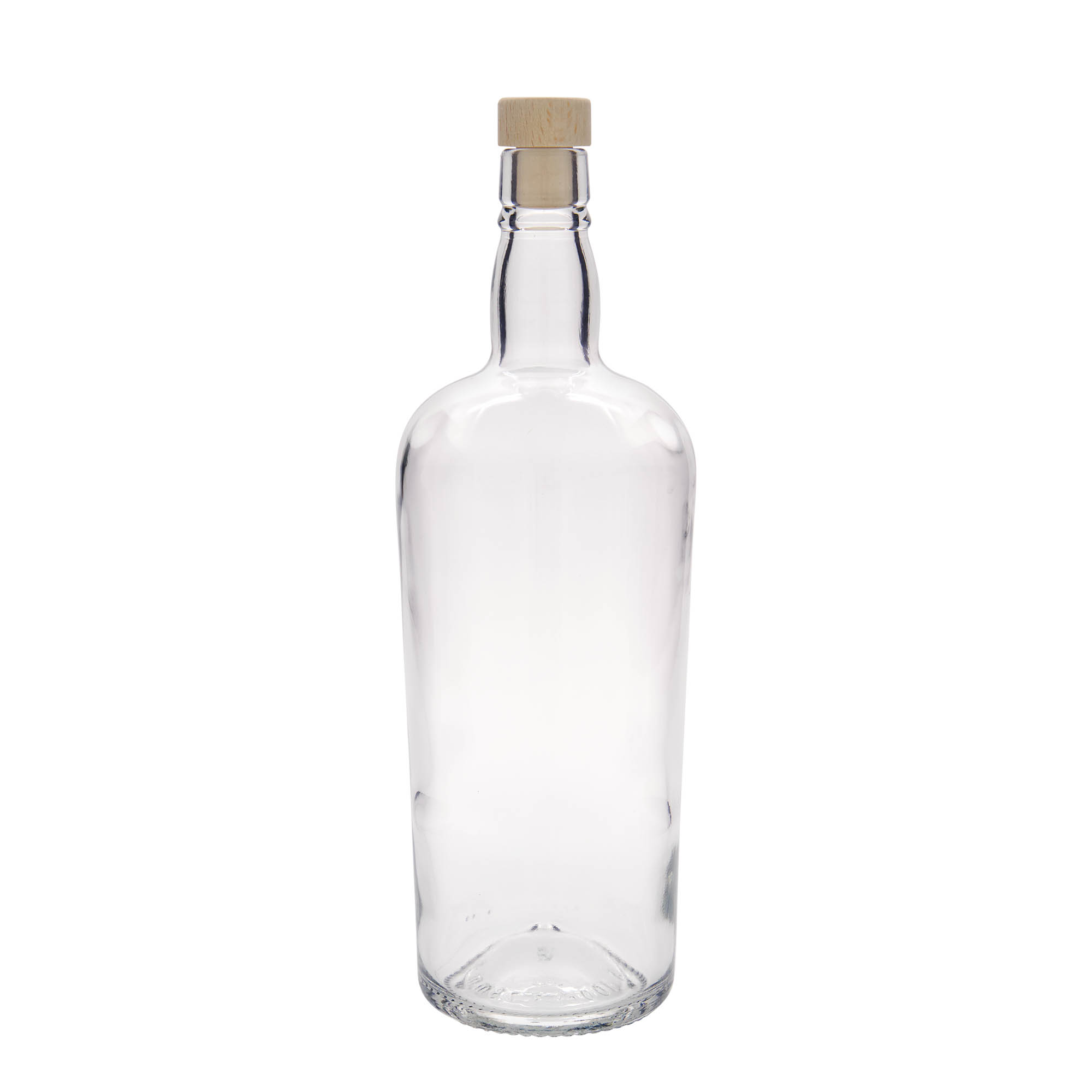 Glazen fles 'Edinburgh', 1000 ml, monding: kurk