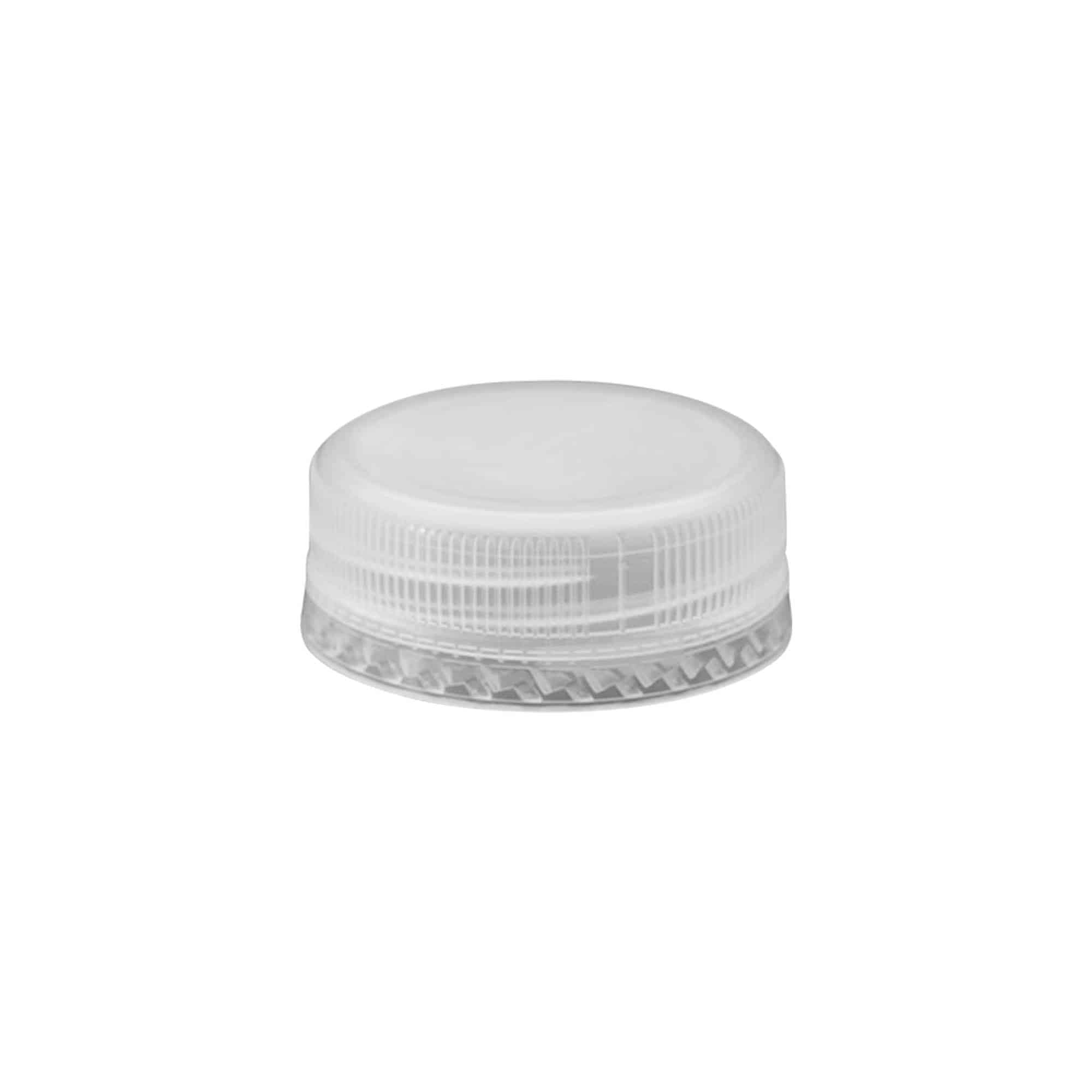 Schroefsluiting tweestartschroefdraad, PE-kunststof, wit, voor monding: pet, 38 mm Schroefsluiting tweestartschroefdraad, PE-kunststof, wit, voor monding: pet, 38 mm