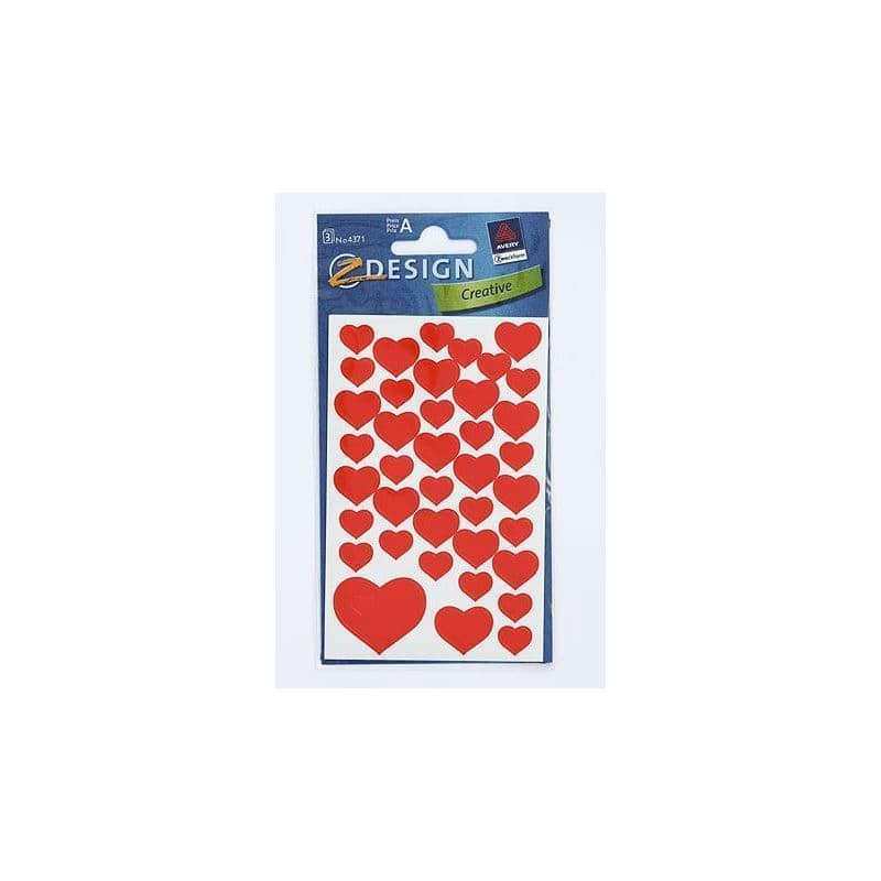 Zweckform stickers 'Harten', papier, rood