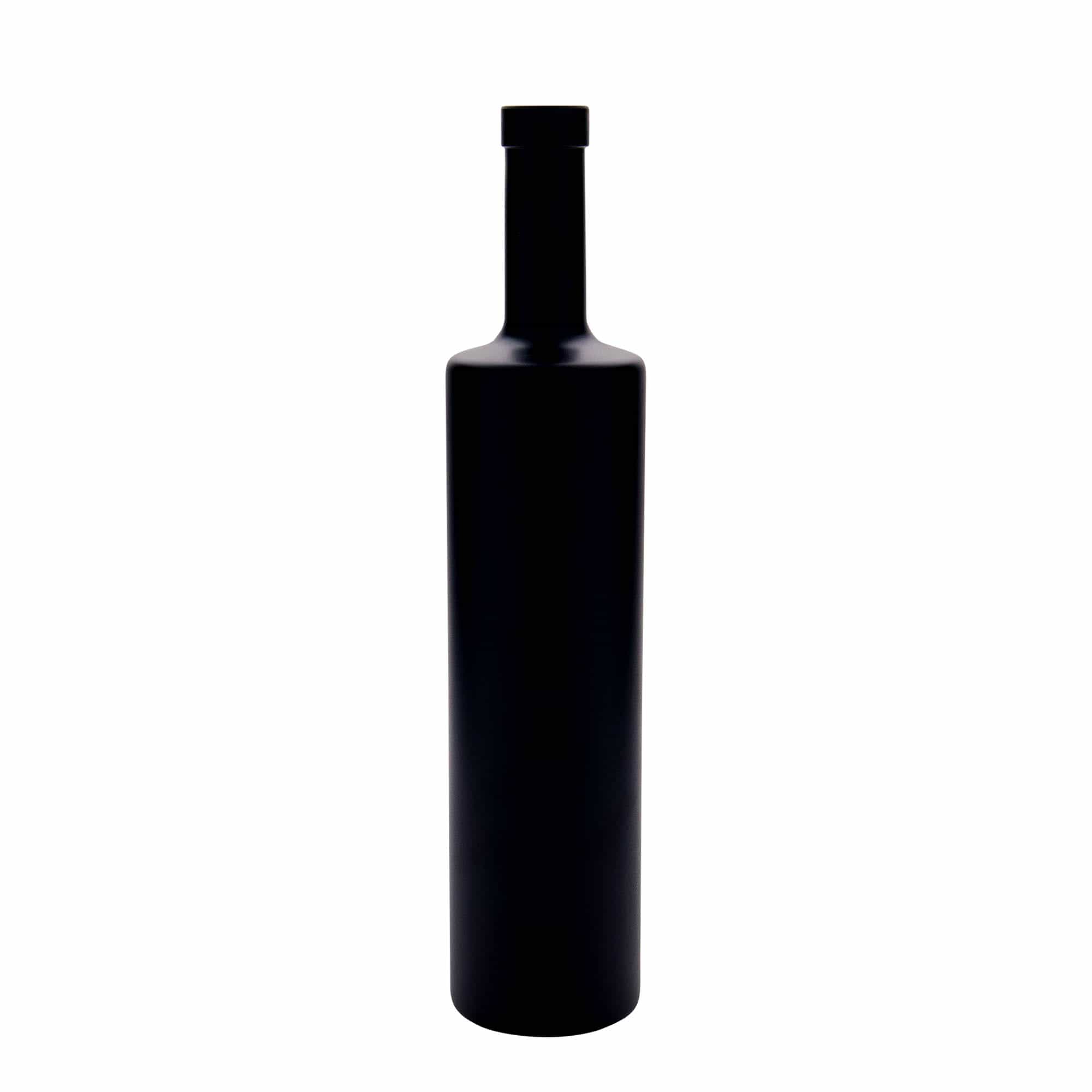 Bouteille en verre 700 ml 'Centurio', noire, bouchage: bouchon