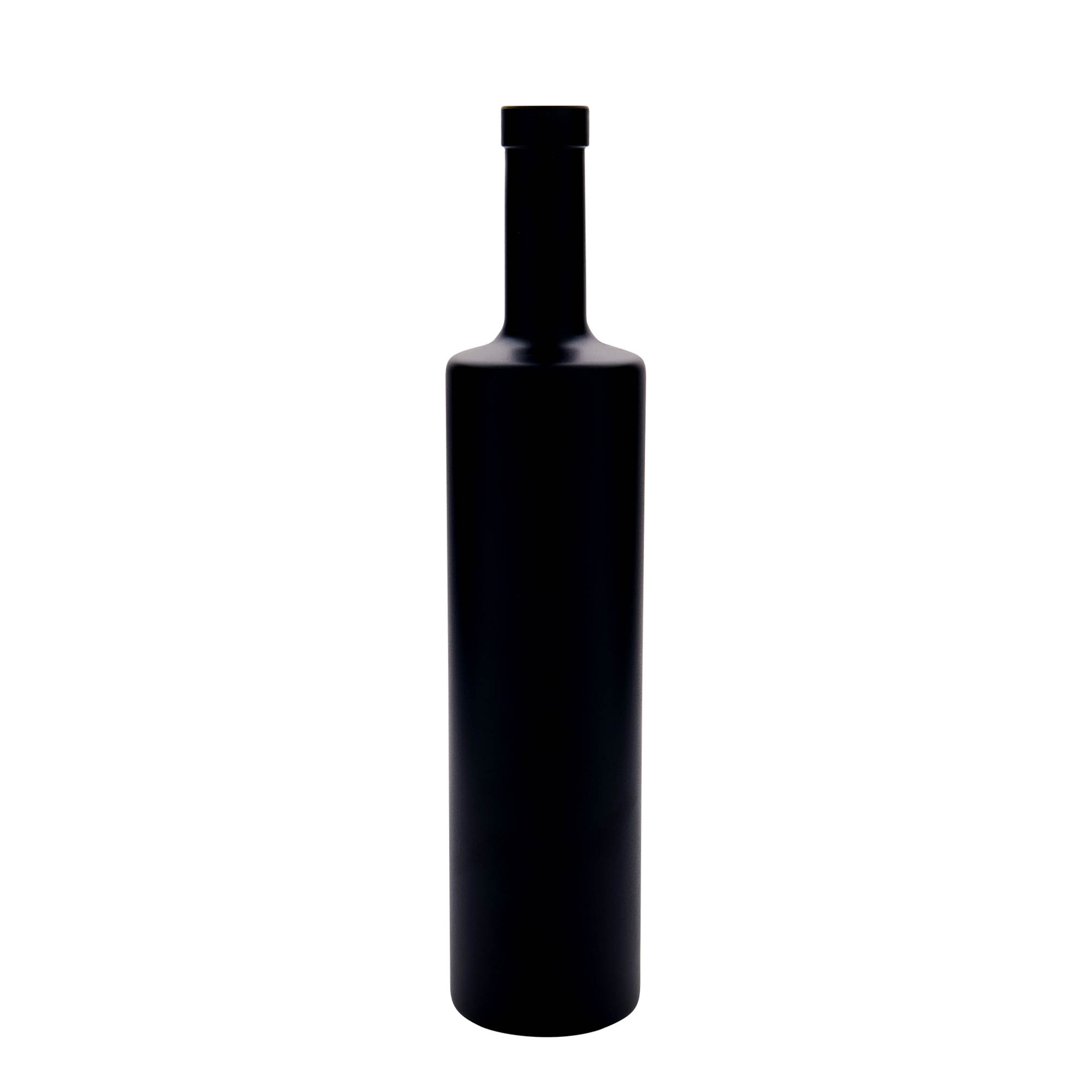Glazen fles 'Centurio', 700 ml, zwart, monding: kurk Glazen fles 'Centurio', 700 ml, zwart, monding: kurk