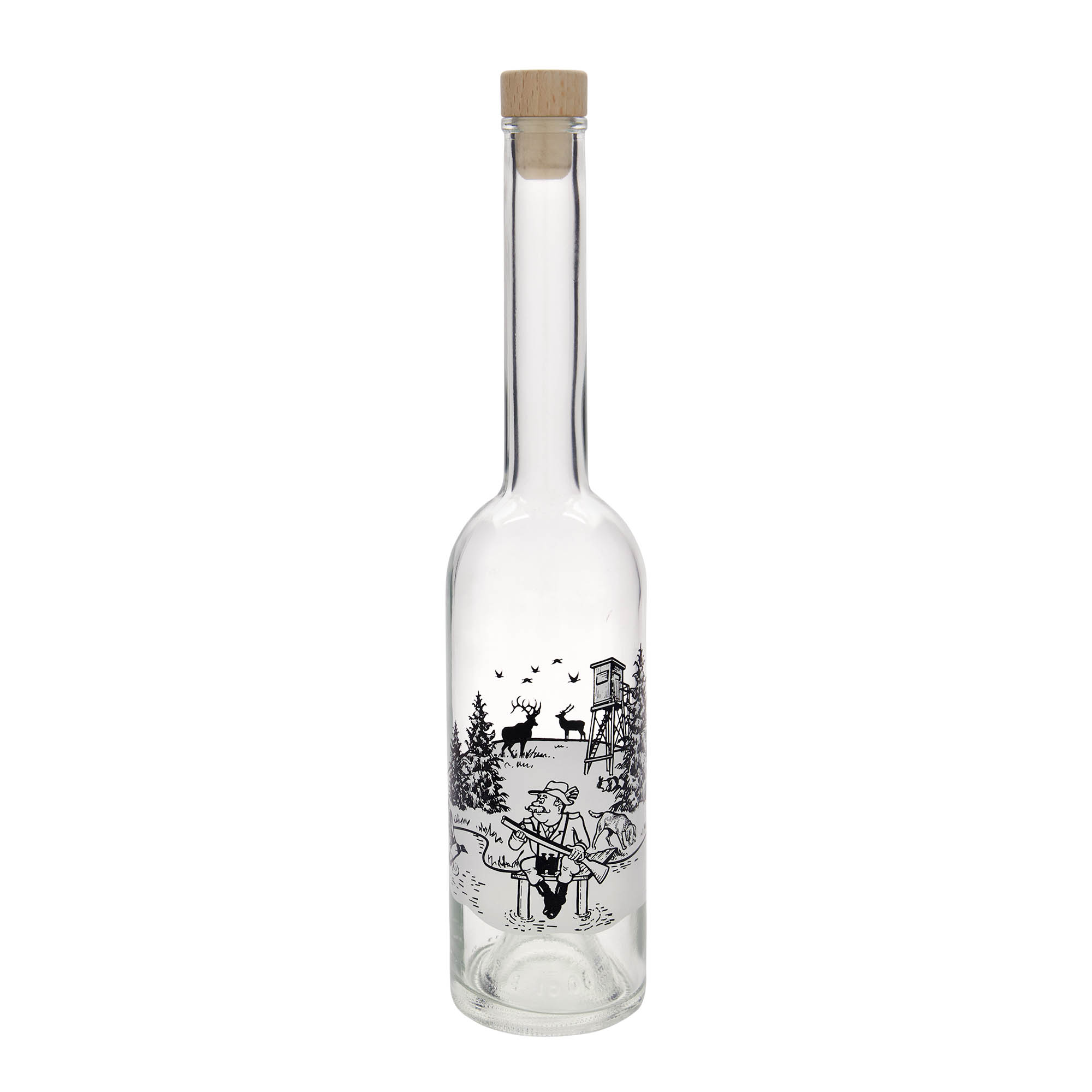 Bouteille en verre 500 ml 'Opera', motif : chasseur, bouchage: bouchon Bouteille en verre 500 ml 'Opera', motif : chasseur, bouchage: bouchon