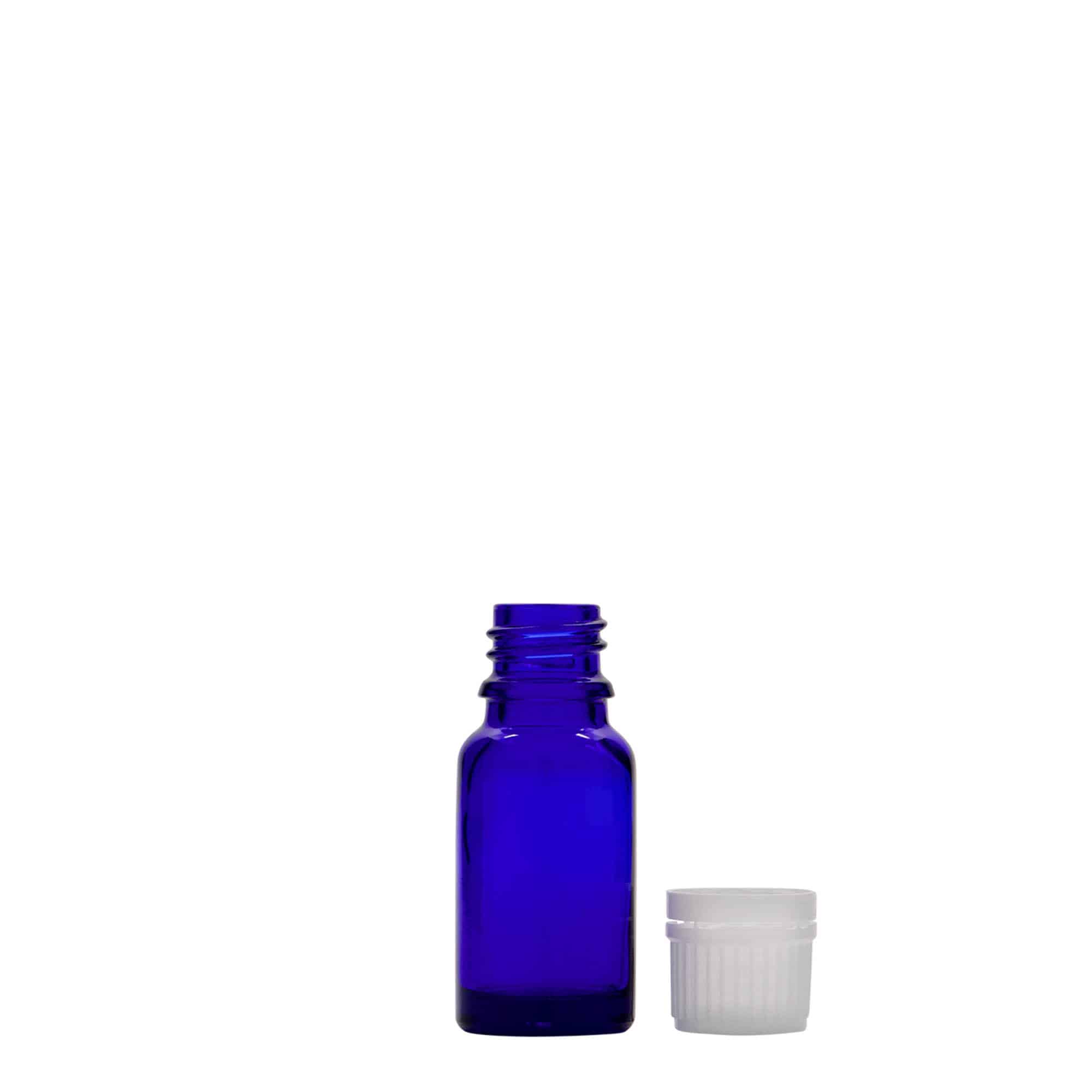 Medicijnfles, 10 ml, glas, koningsblauw, monding: DIN 18