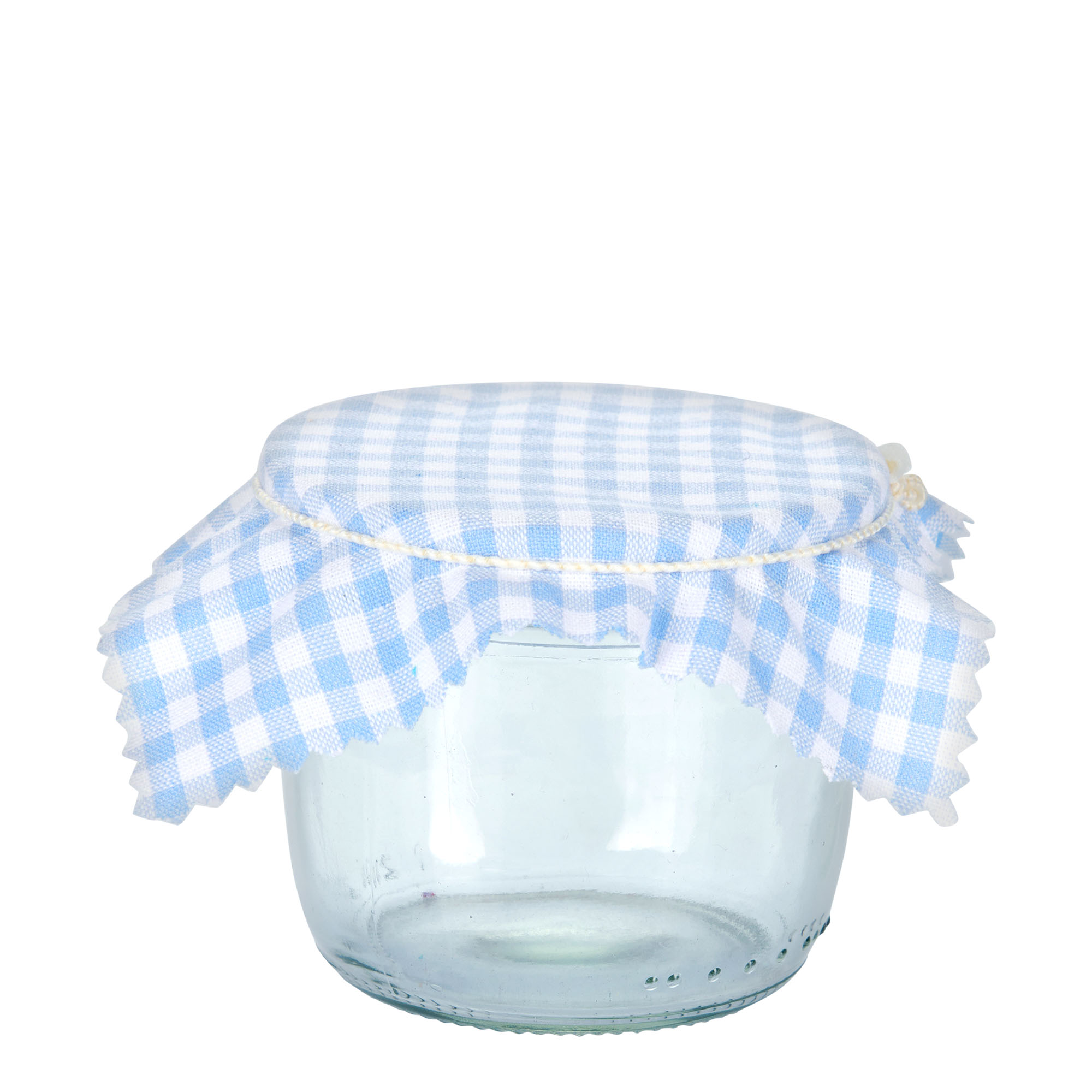 Stoffen lapje voor potten, geruit, 12x12, vierkant, textiel, lichtblauw, monding: TO38-TO53 Stoffen lapje voor potten, geruit, 12x12, vierkant, textiel, lichtblauw, monding: TO38-TO53