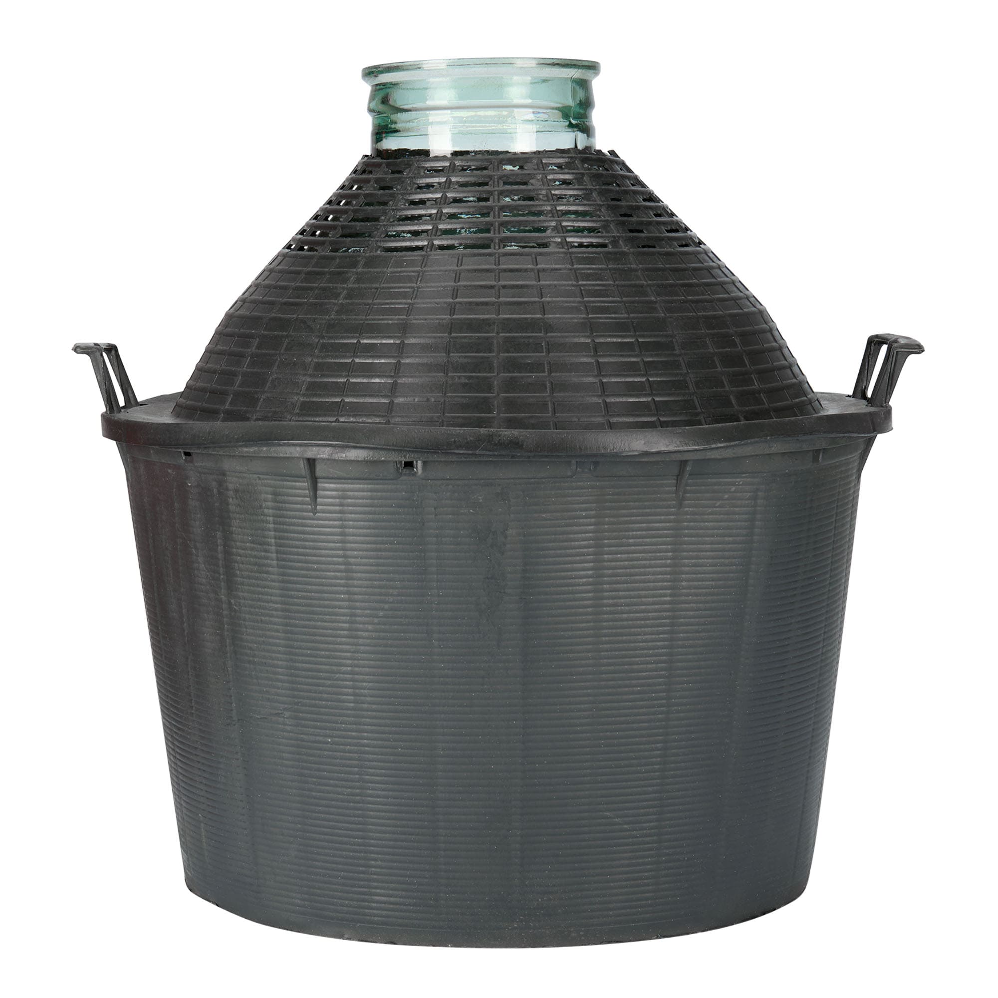 Dame-jeanne 34 l à col large, verre, bouchage: couvercle cloche