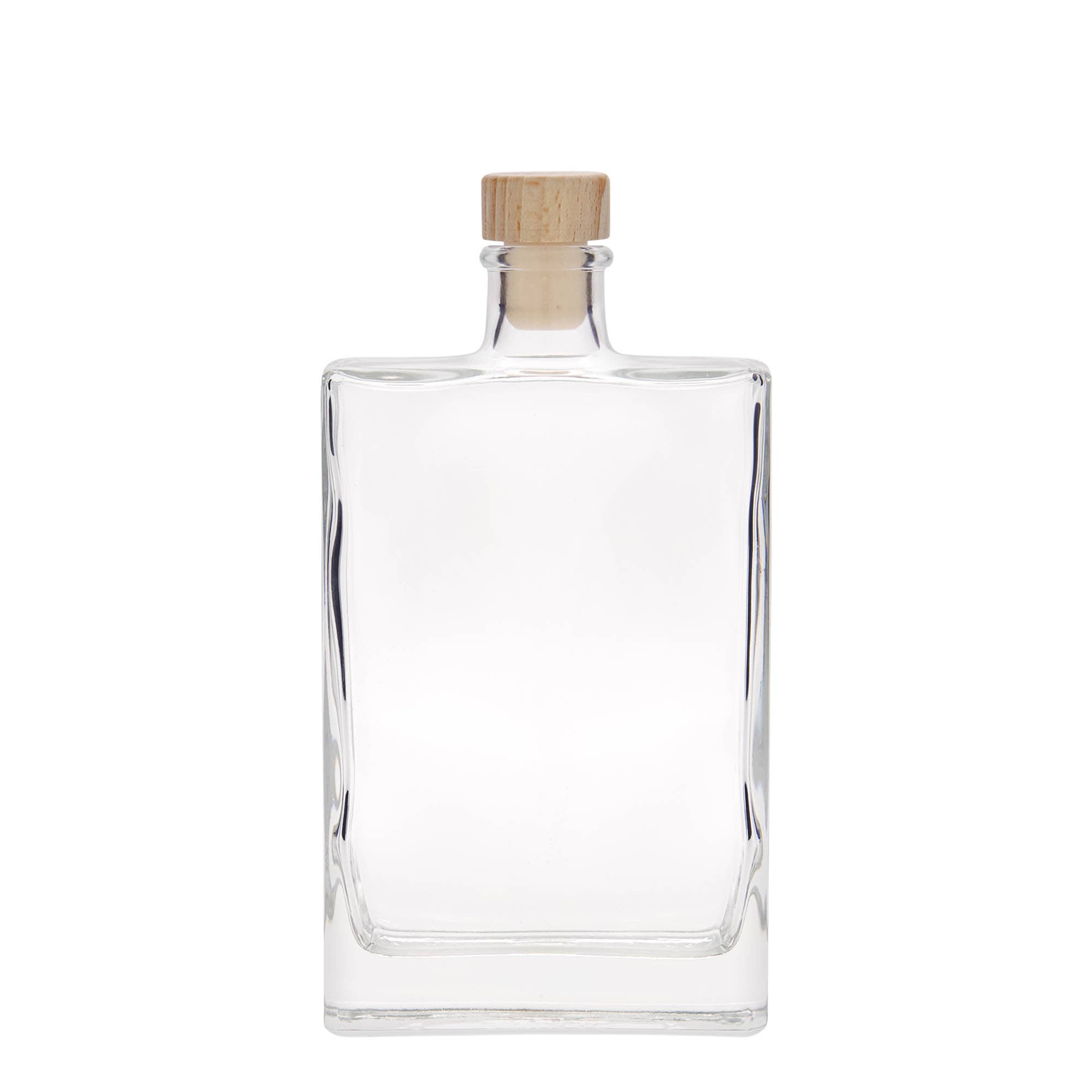 Glazen fles 'Julia', 350 ml, rechthoekig, monding: kurk Glazen fles 'Julia', 350 ml, rechthoekig, monding: kurk