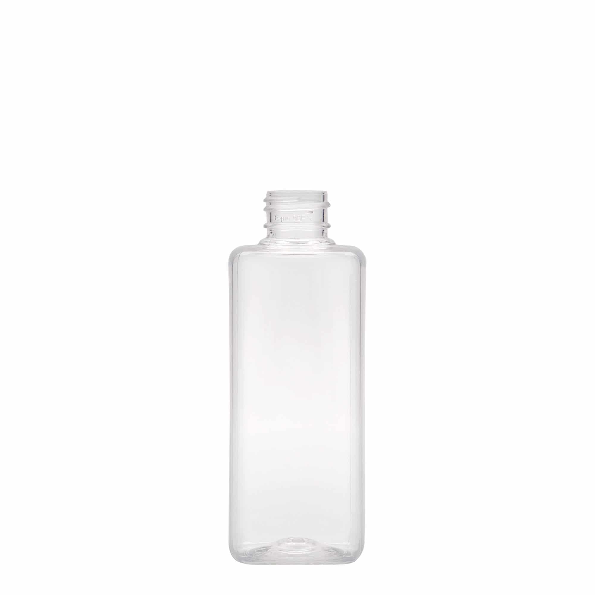 Bouteille en PET 200 ml 'Karl', carrée, plastique, bouchage: GPI 24/410