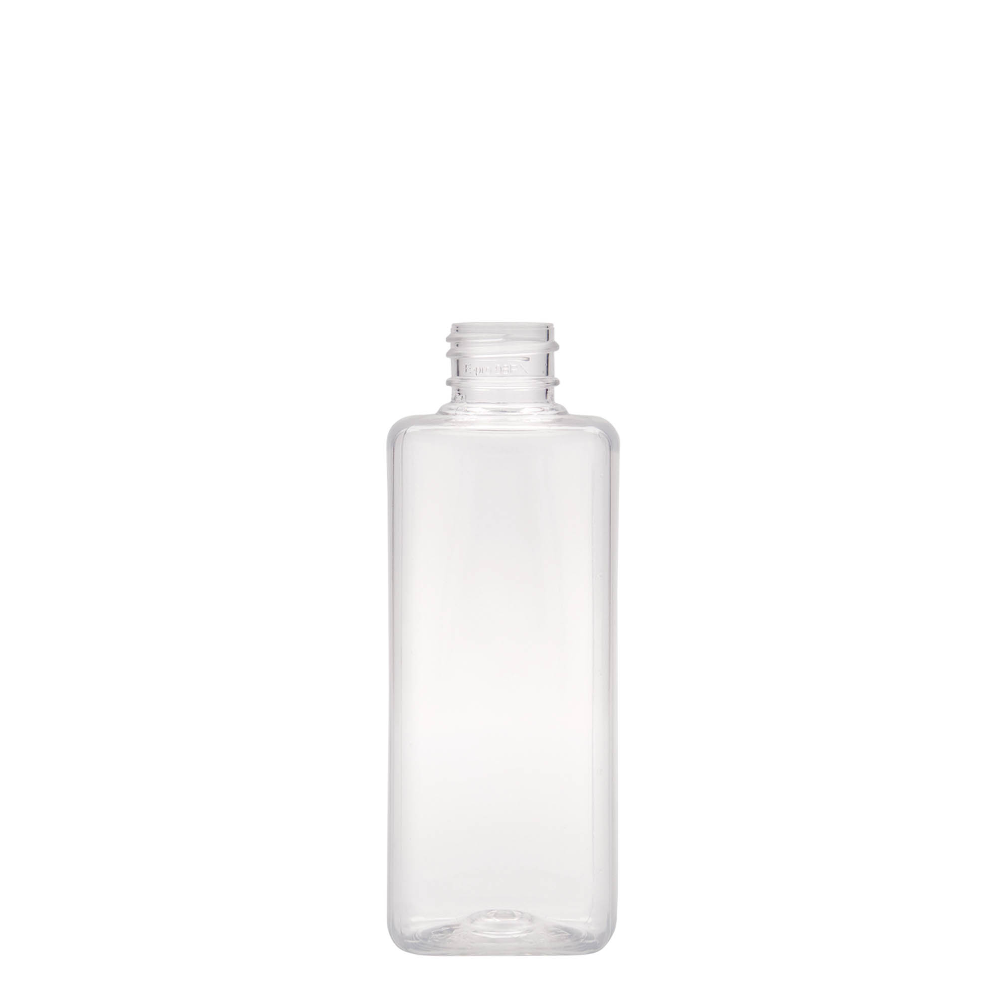 Petfles 'Karl', 200 ml, vierkant, kunststof, monding: 24/410