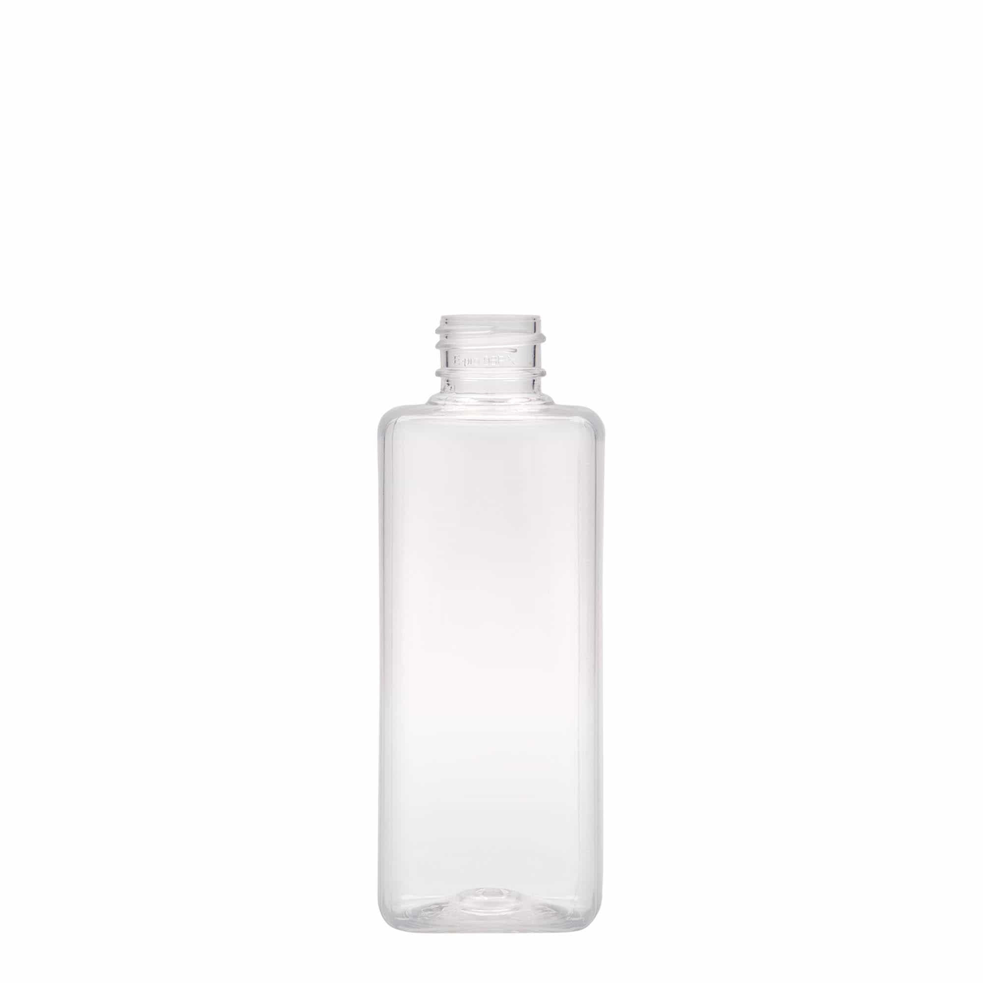 Bouteille en PET 200 ml 'Karl', carrée, plastique, bouchage: 24/410
