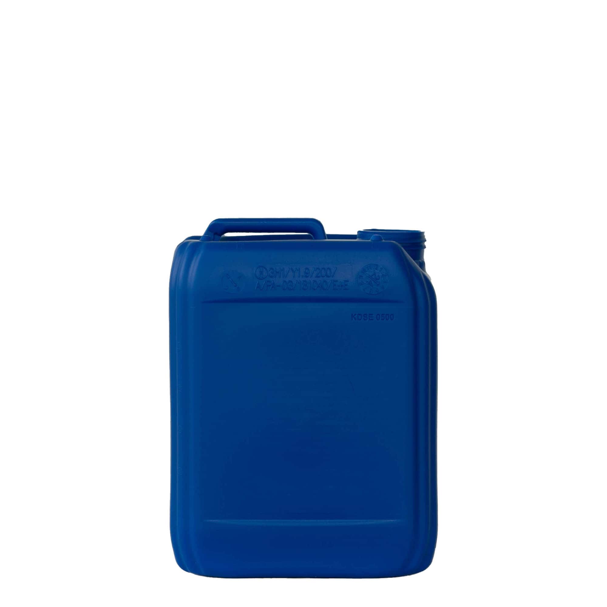 Jerrycan, 5 l, rechthoekig, HDPE-kunststof, blauw, monding: ND 55 Jerrycan, 5 l, rechthoekig, HDPE-kunststof, blauw, monding: ND 55