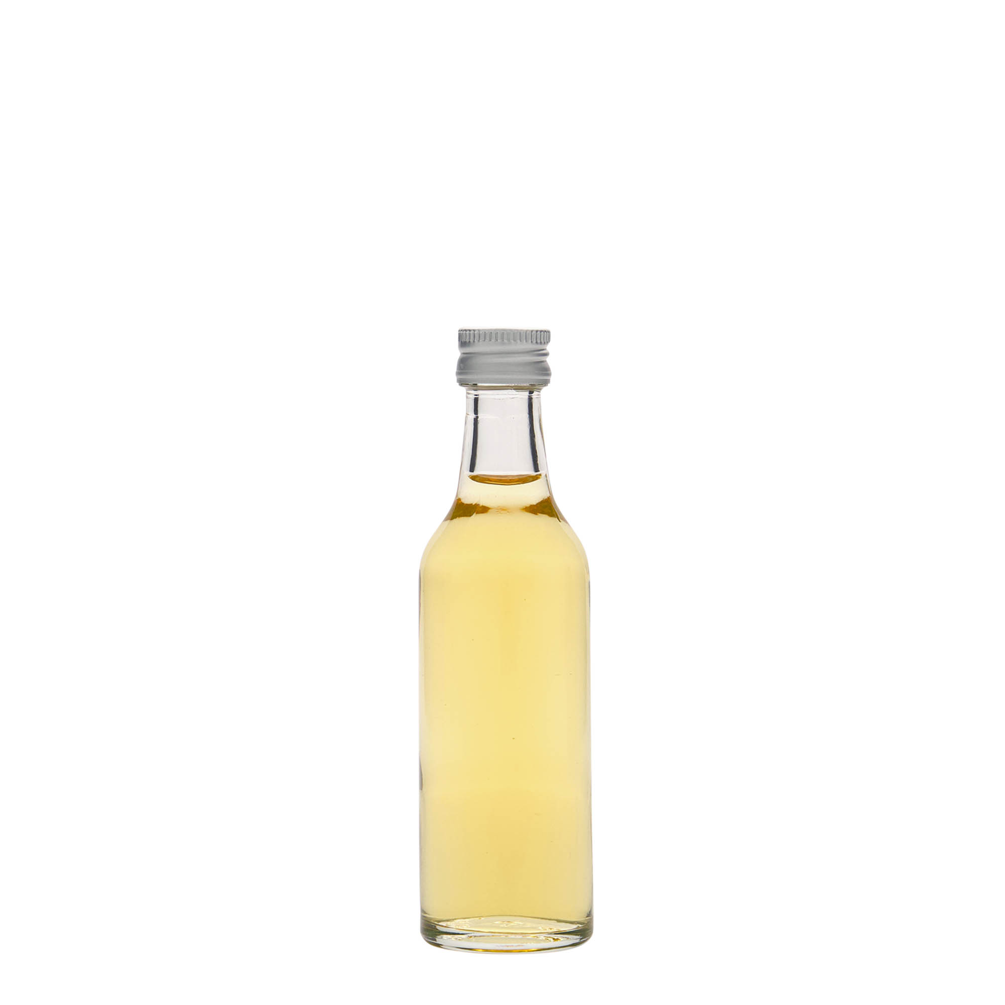 Glazen fles met rechte hals, 50 ml, monding: PP 18 Glazen fles met rechte hals, 50 ml, monding: PP 18