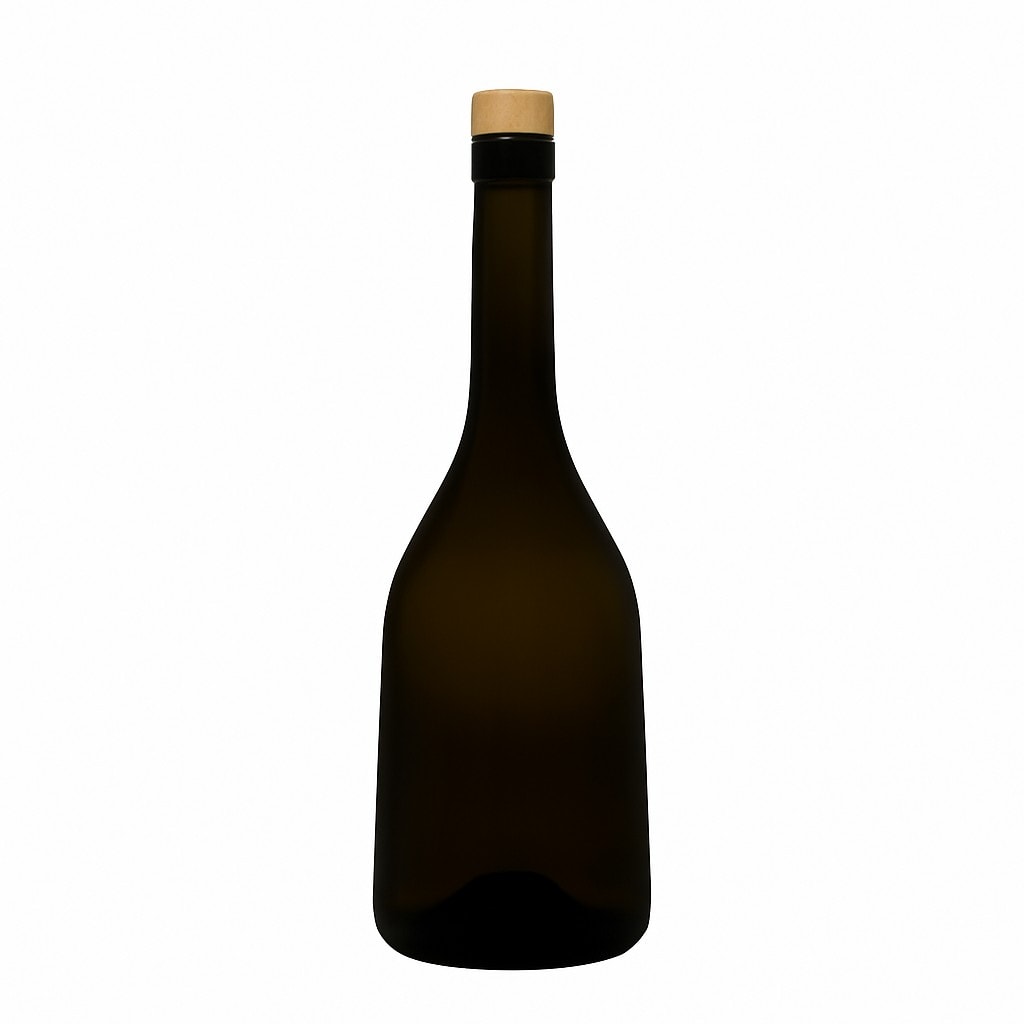 Bouteille en verre 750 ml 'Rustica', vert antique, bouchage: bouchon