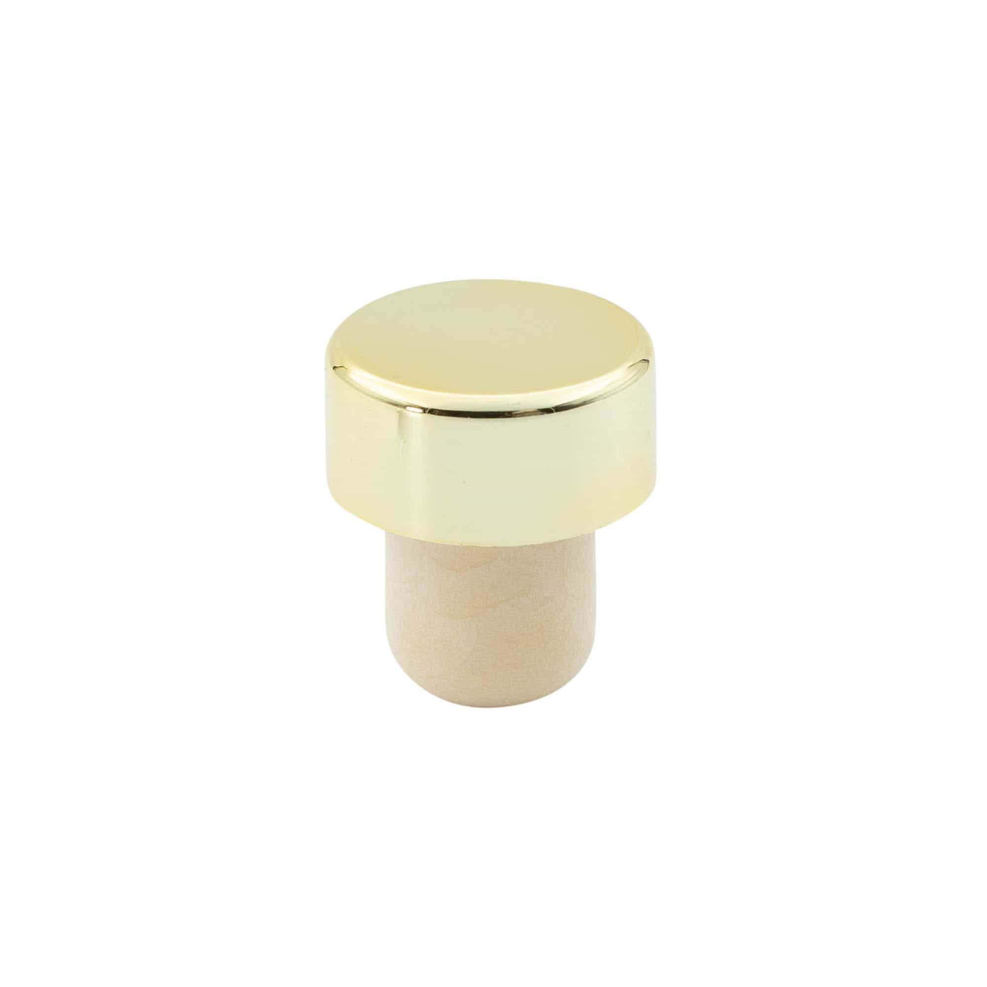 Bouchon à poignée 19 mm, plastique, doré, pour bouchage: bouchon Bouchon à poignée 19 mm, plastique, doré, pour bouchage: bouchon