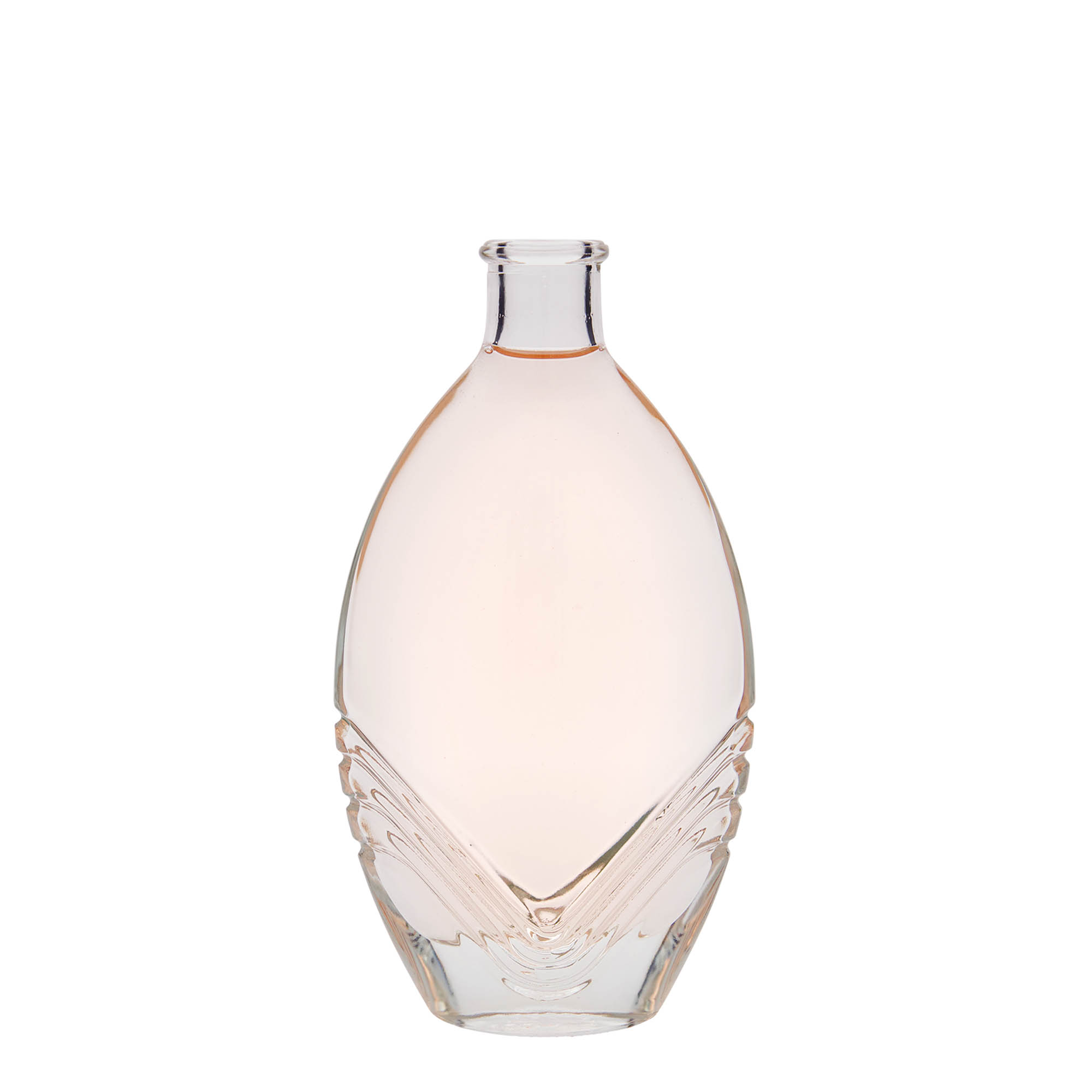 Glazen fles 'Florence', 200 ml, ovaal, monding: kurk Glazen fles 'Florence', 200 ml, ovaal, monding: kurk