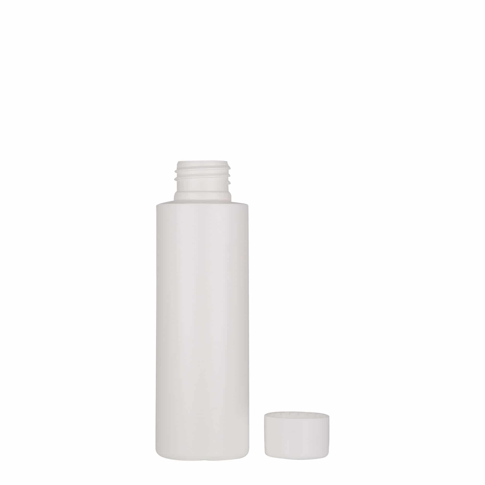 Plastic fles 'Pipe', 100 ml, Green HDPE, wit, monding: 24/410