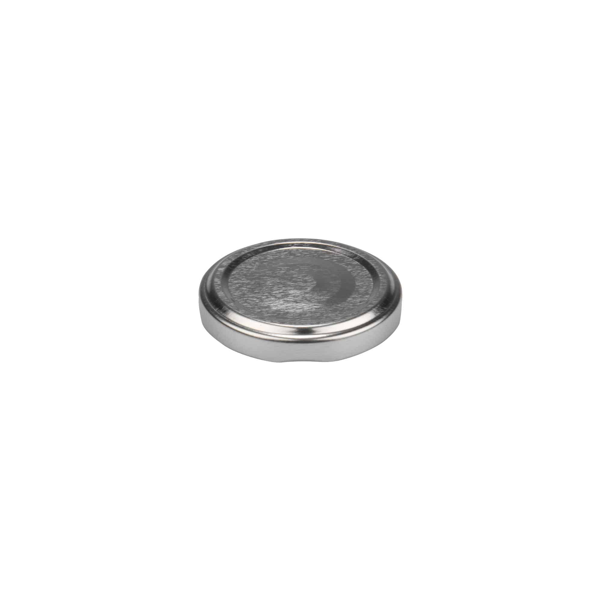 Twist-offdeksel, blik, zilver, voor monding: TO 48 Twist-offdeksel, blik, zilver, voor monding: TO 48