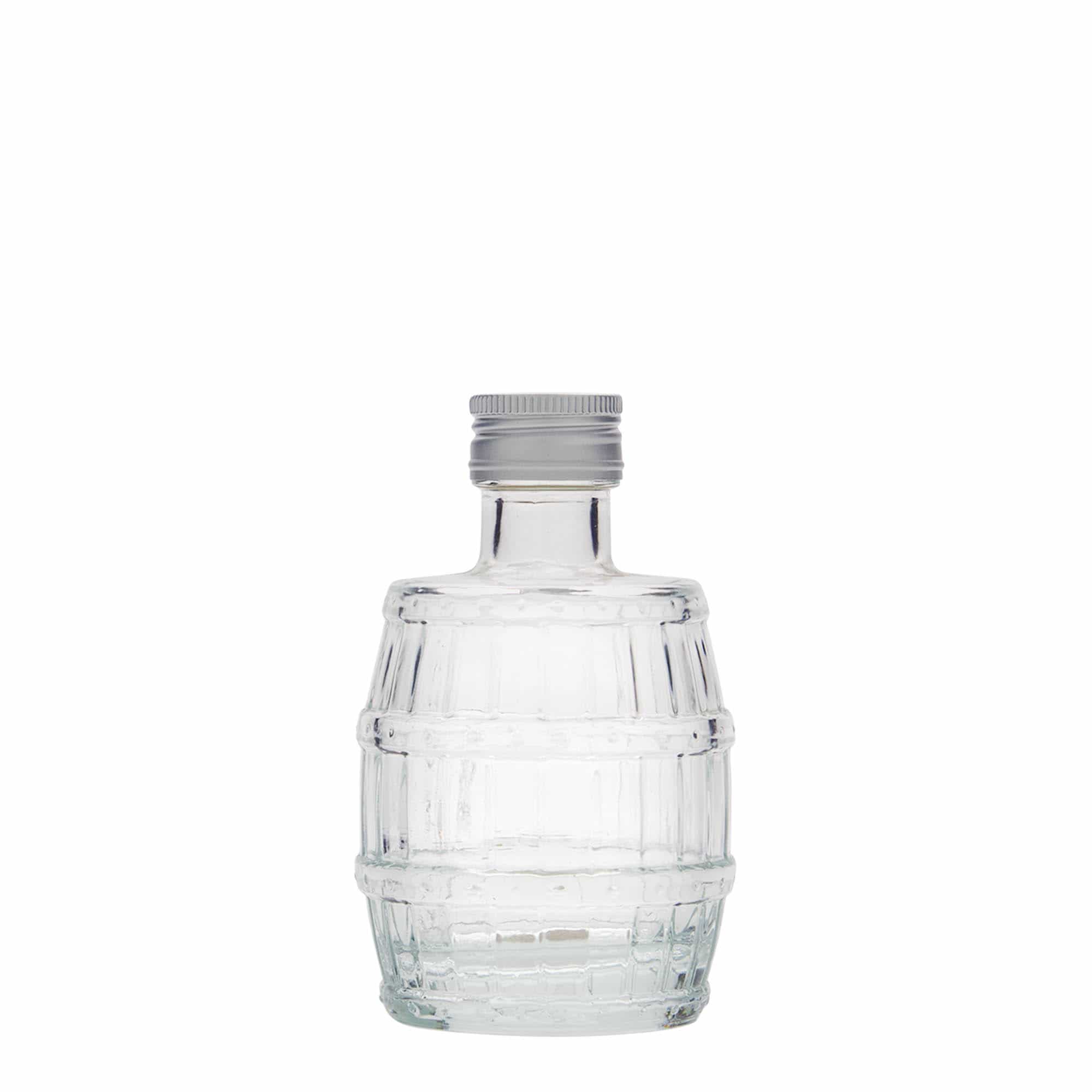 Glazen fles 'Vat', 100 ml, monding: PP 24