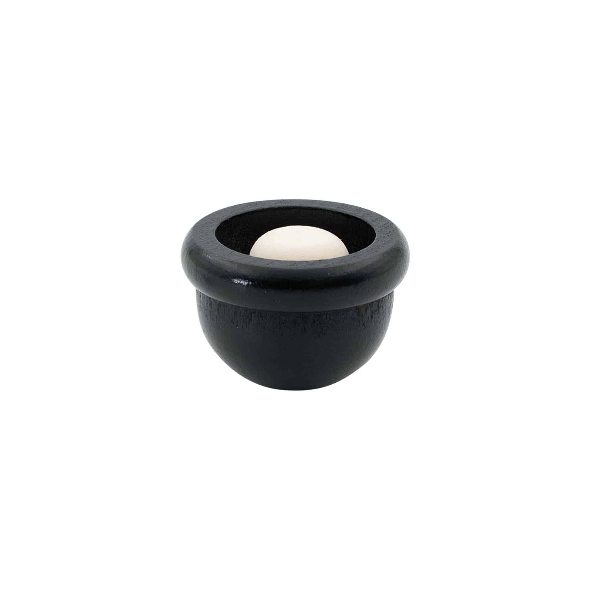 Bouchon à poignée 19 mm, bois/plastique, noir, pour bouchage: bouchon