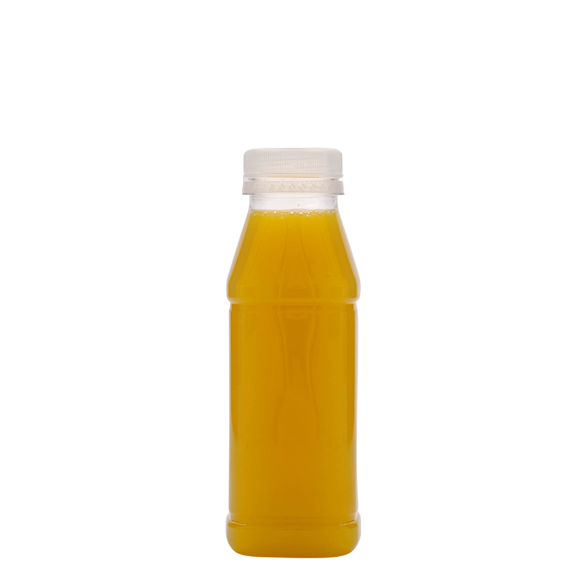 Bouteille en PET 330 ml 'Milk and Juice Carré', carrée, plastique, bouchage: 38 mm Bouteille en PET 330 ml 'Milk and Juice Carré', carrée, plastique, bouchage: 38 mm
