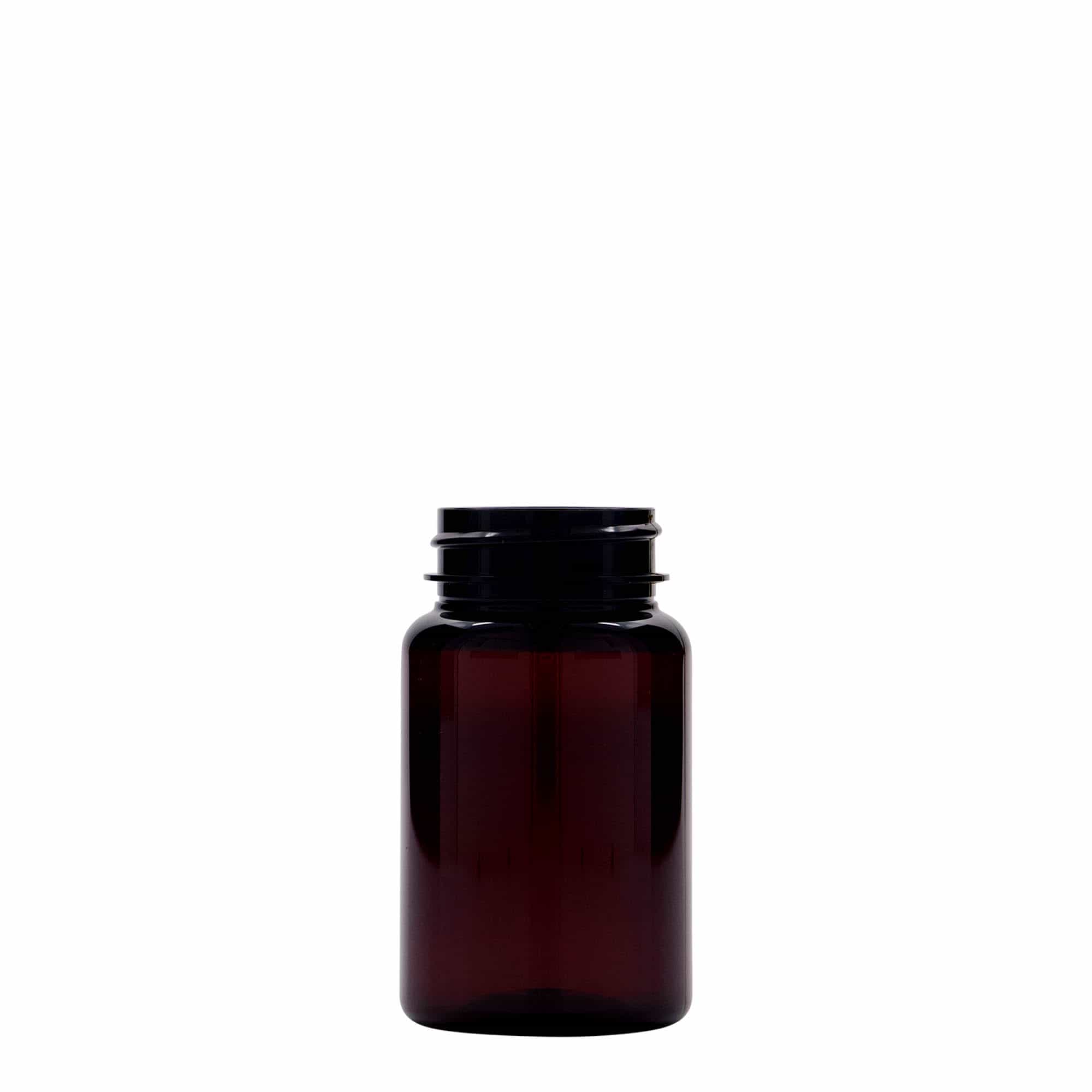 Pet-medicijnpotje, 75 ml, kunststof, bruin, monding: 38/400