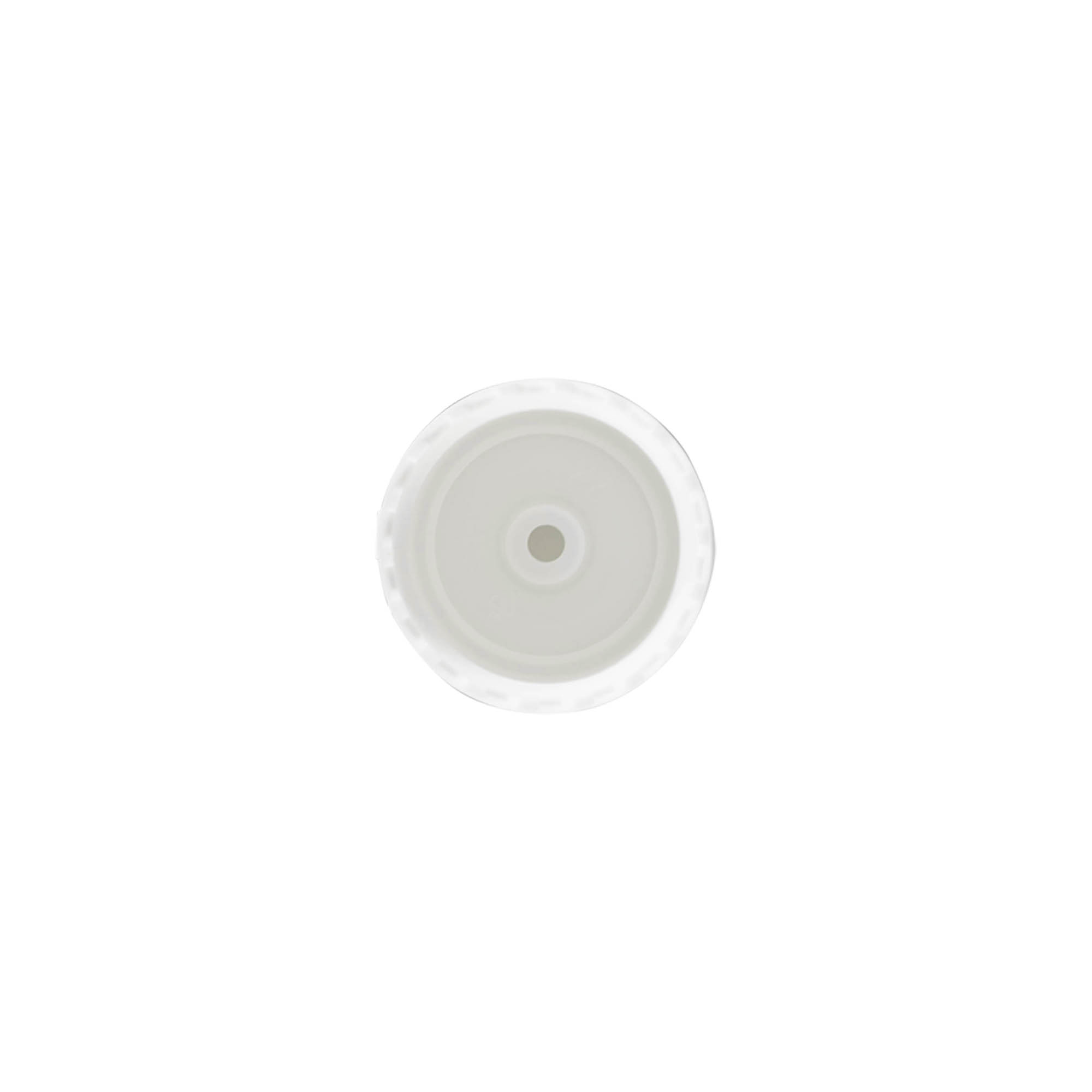Bouchon à vis avec charnière, plastique PP blanc, pour goulot : 24/410