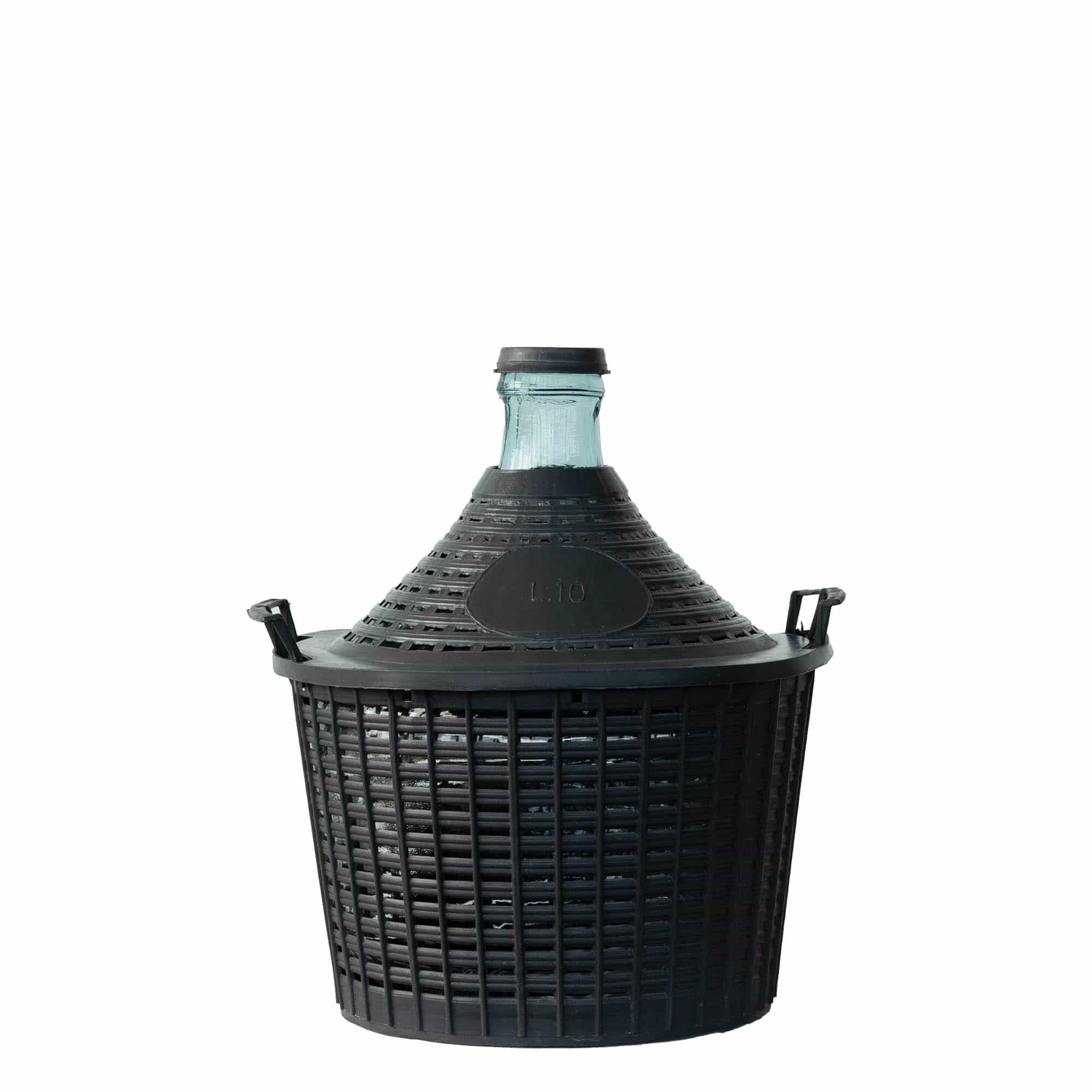 Dame-jeanne 10 l à col étroit, verre, bouchage: couvercle cloche