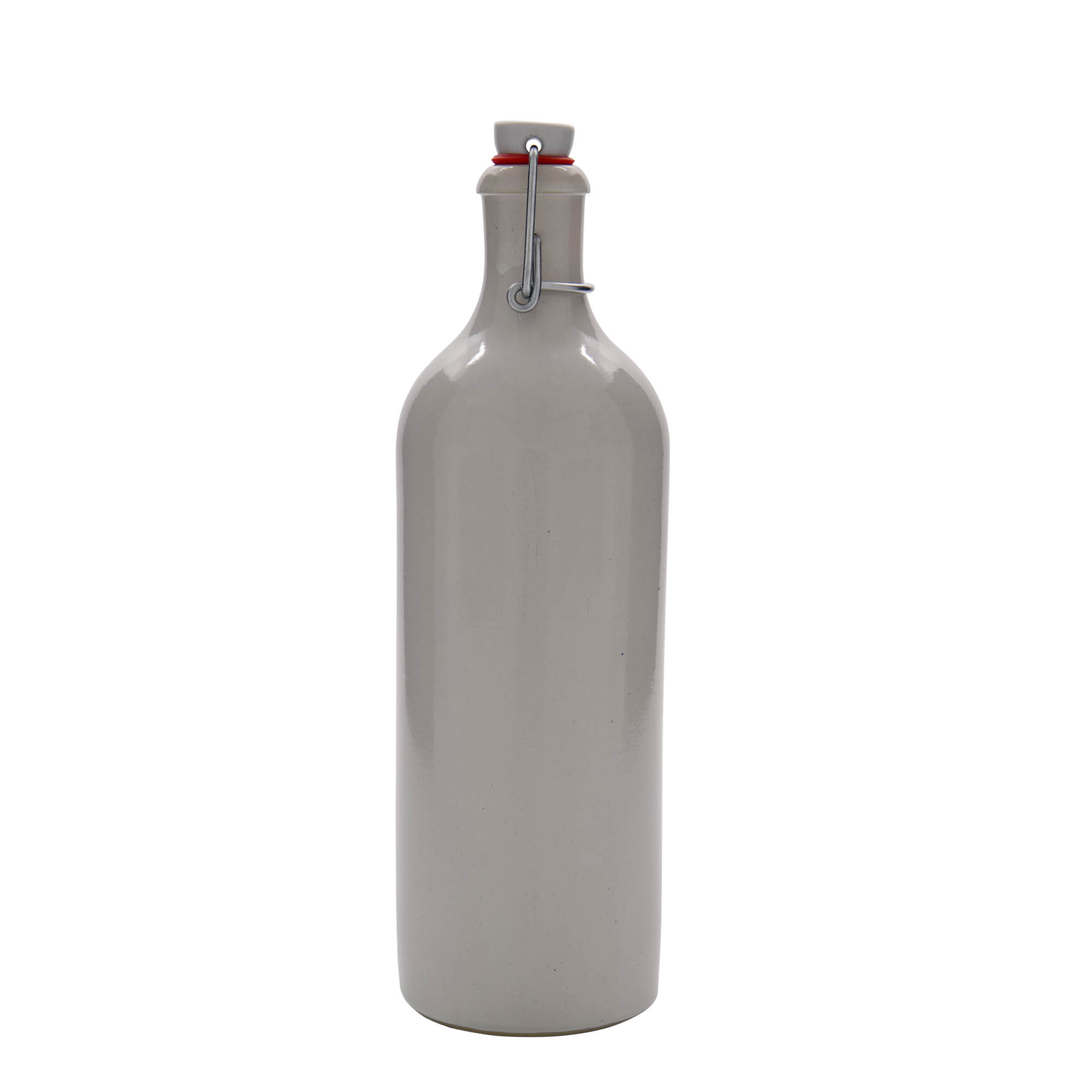 Keramische kruik, 750 ml, steengoed, wit, monding: beugelsluiting