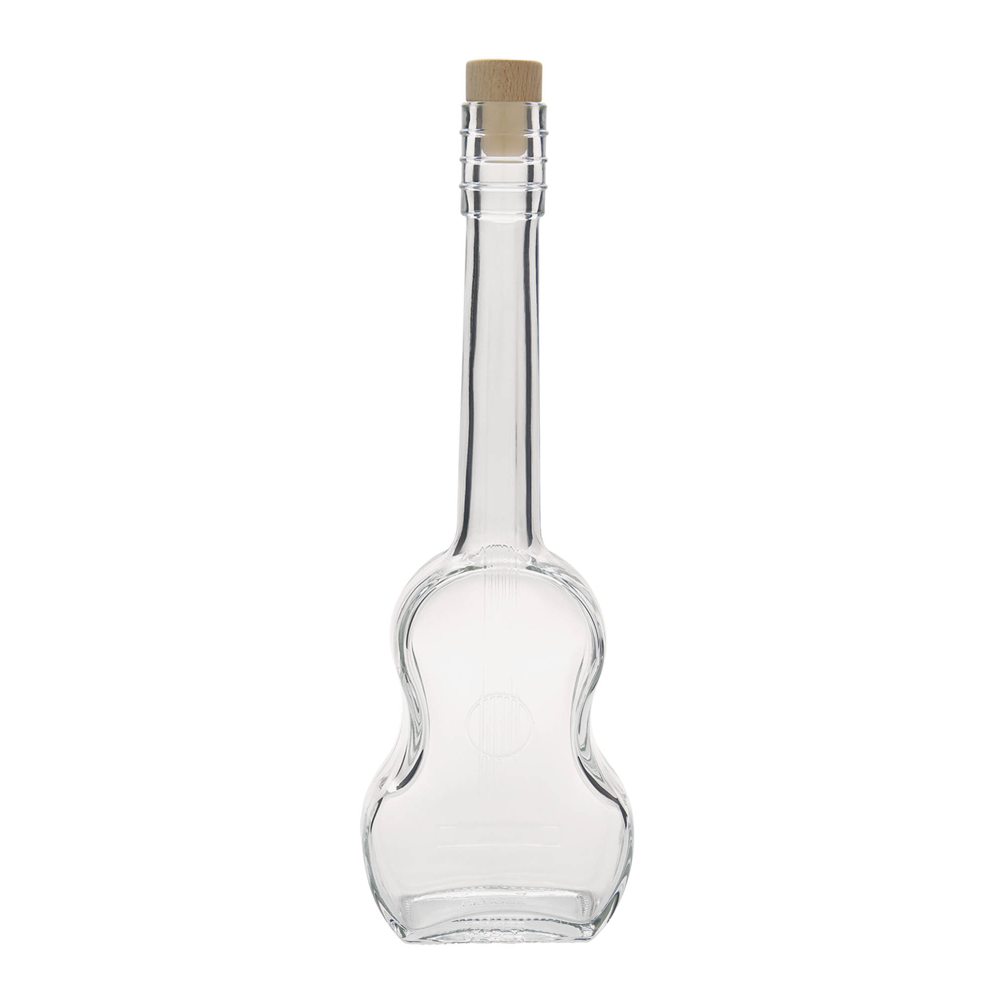 Glazen fles 'Gitaar', 500 ml, monding: kurk Glazen fles 'Gitaar', 500 ml, monding: kurk