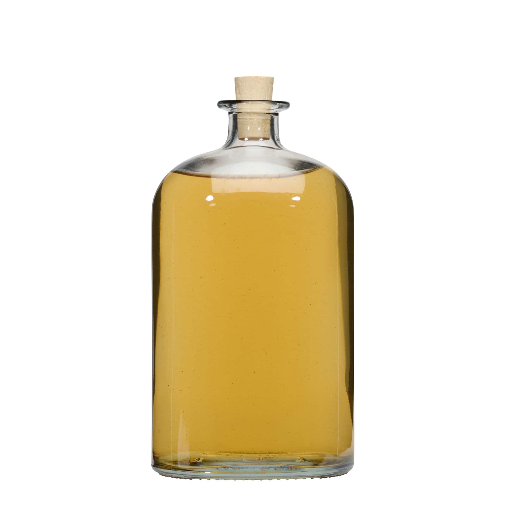 Glazen fles 'Dundee', 1000 ml, ovaal, monding: kurk