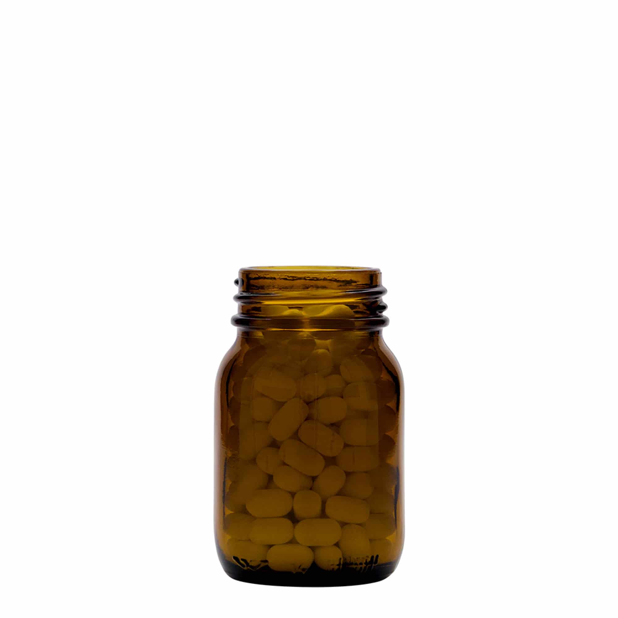 Bocal à col large 75 ml, brun, bouchage: DIN 40