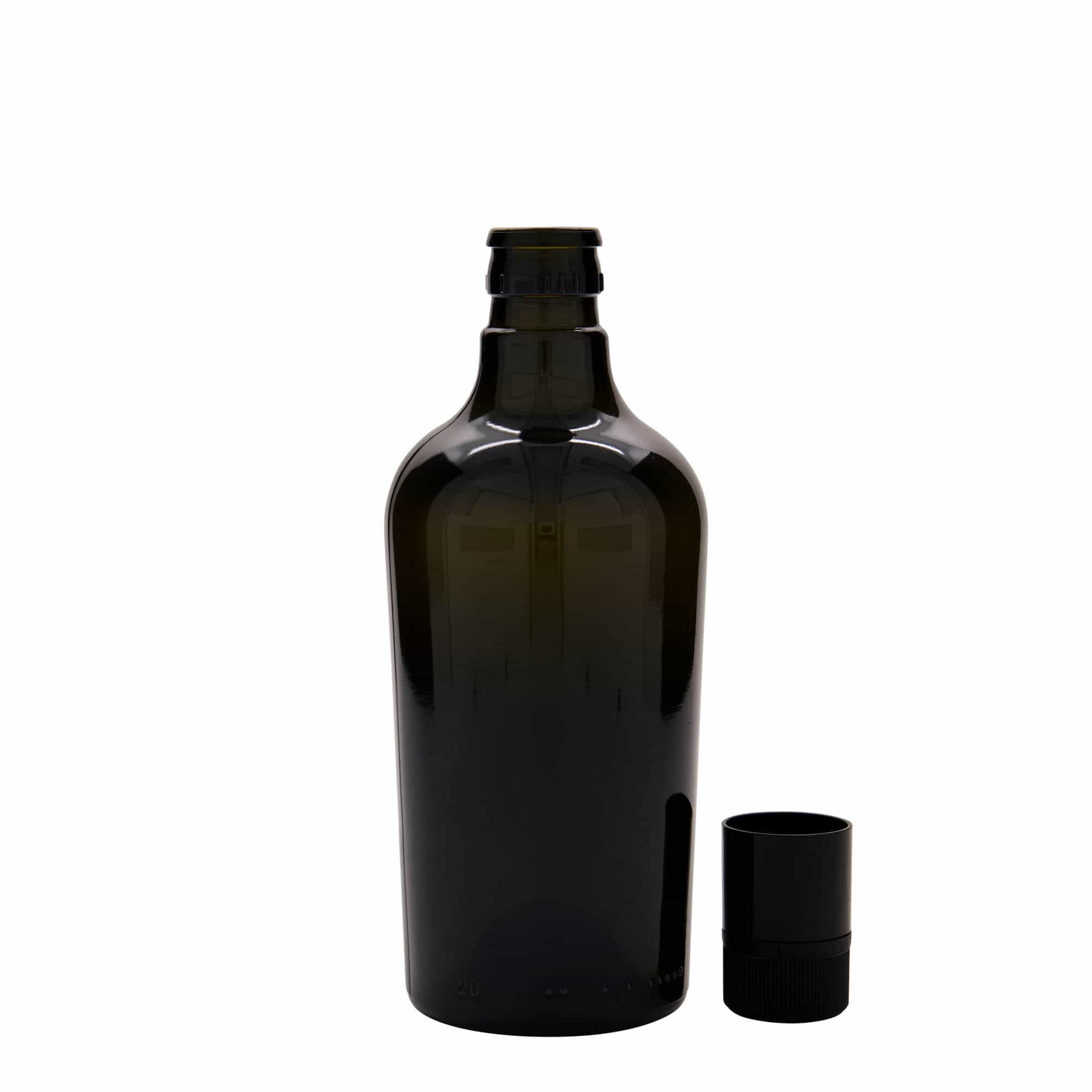 Azijn-/oliefles 'Oleum', 500 ml, glas, antiekgroen, monding: DOP