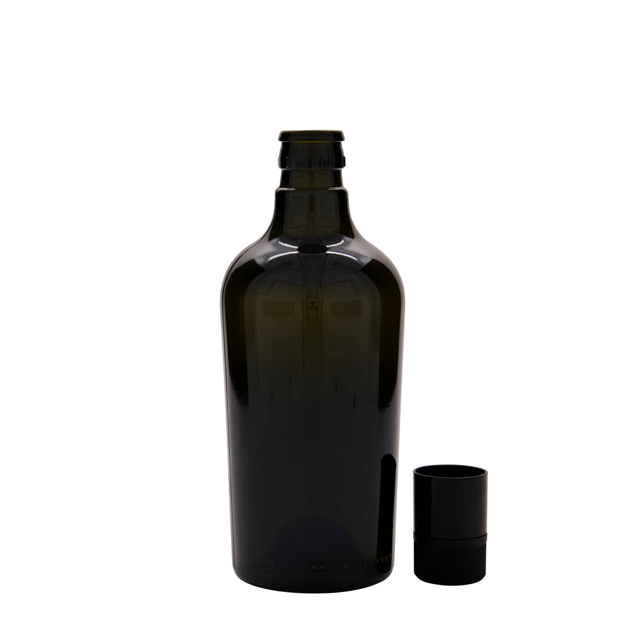 Azijn-/oliefles 'Oleum', 500 ml, glas, antiekgroen, monding: DOP