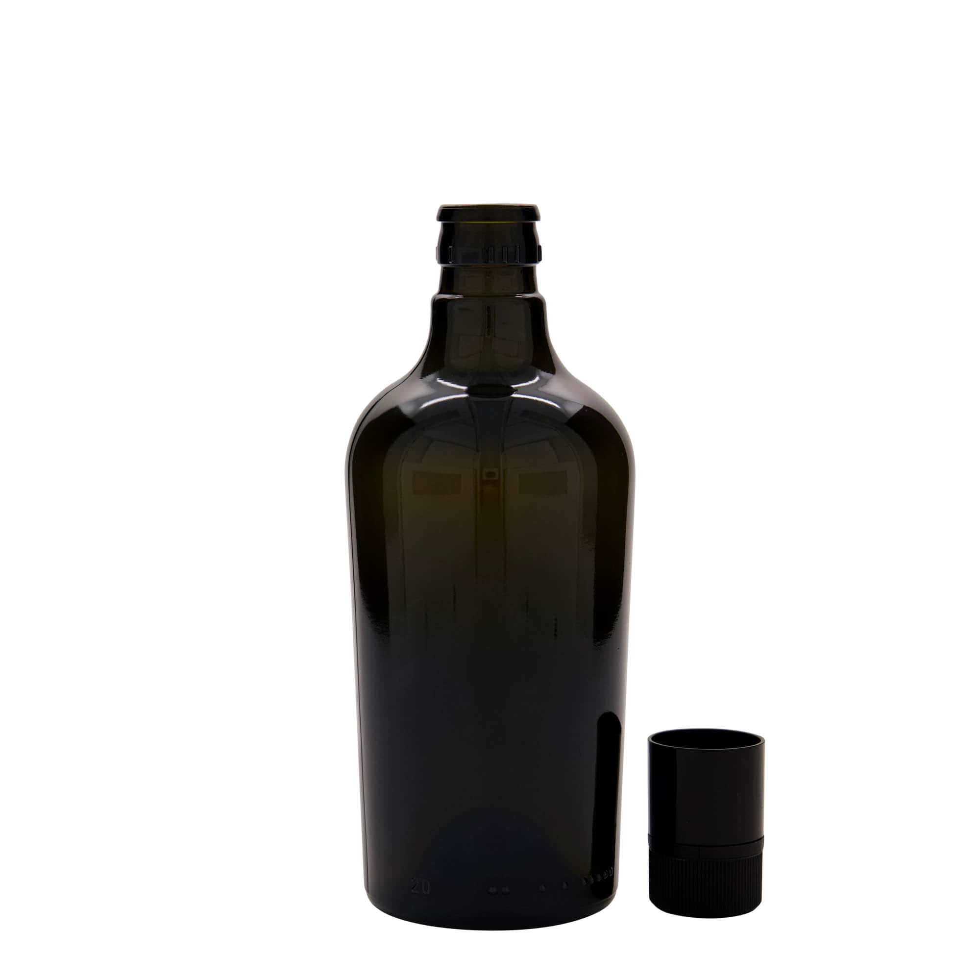 Bouteille de vinaigre / d’huile 500 ml 'Oleum', verre, vert antique, bouchage: DOP